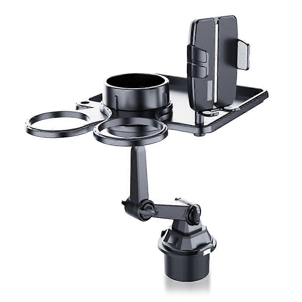 Multifunction Car Cell Phone Mount Bracket Food Tray with Dual Rotatable Cup Holder