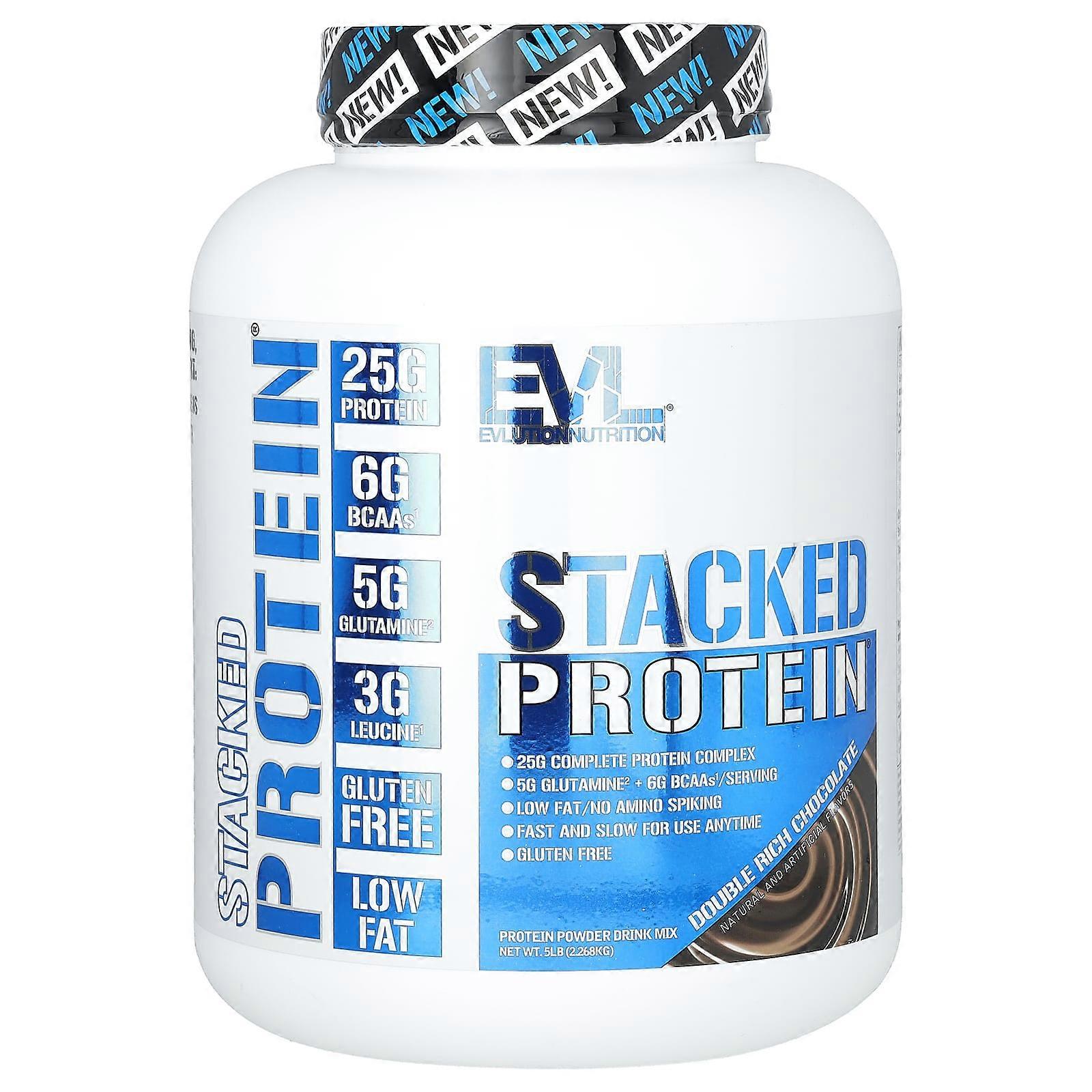 Stacked Protein, Double Rich Chocolate, 5 lb (2,268 kg)