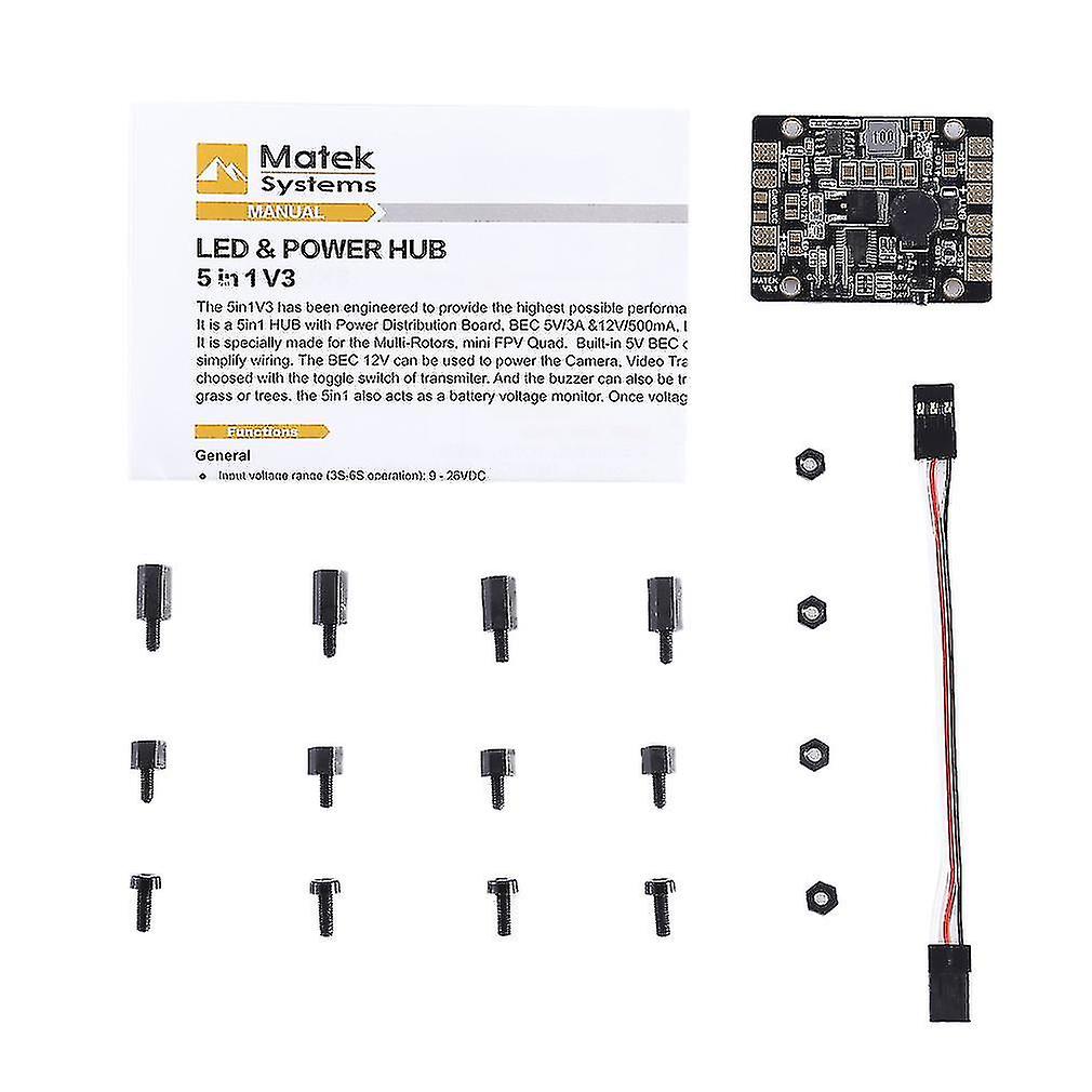 Matek Systems 5 In 1 Pdb V3 Led & Power Hub Dual Bec 5v/12v Led Controller