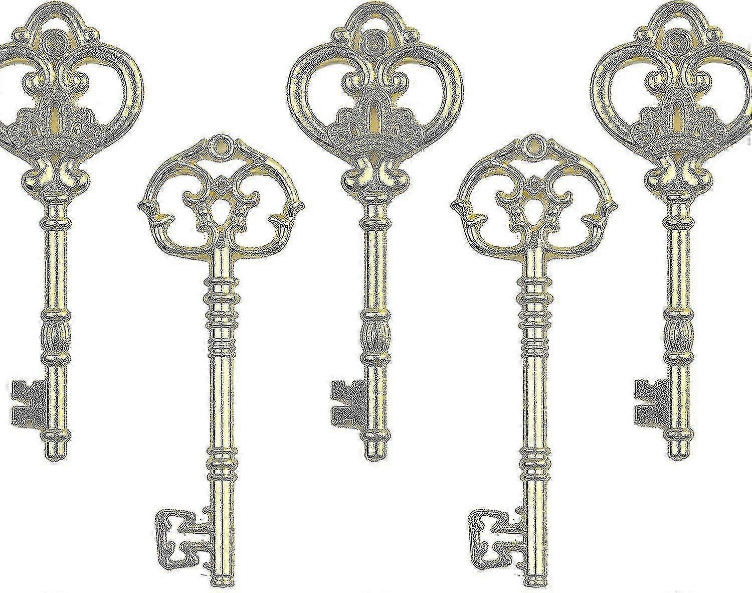 Mixed Set Of 20 Extra Large Skeleton Keys In Antique Bronze - Set Of 20 Keys (2 Styles) - 3 1/4" Keys