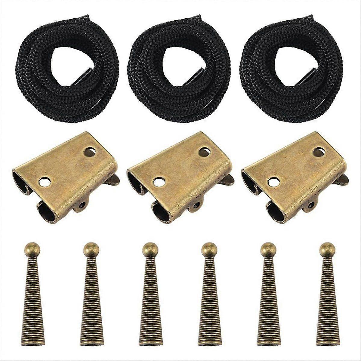 Bolo Tie Accessory Kit Round Slide Textured Tip Black Wire C