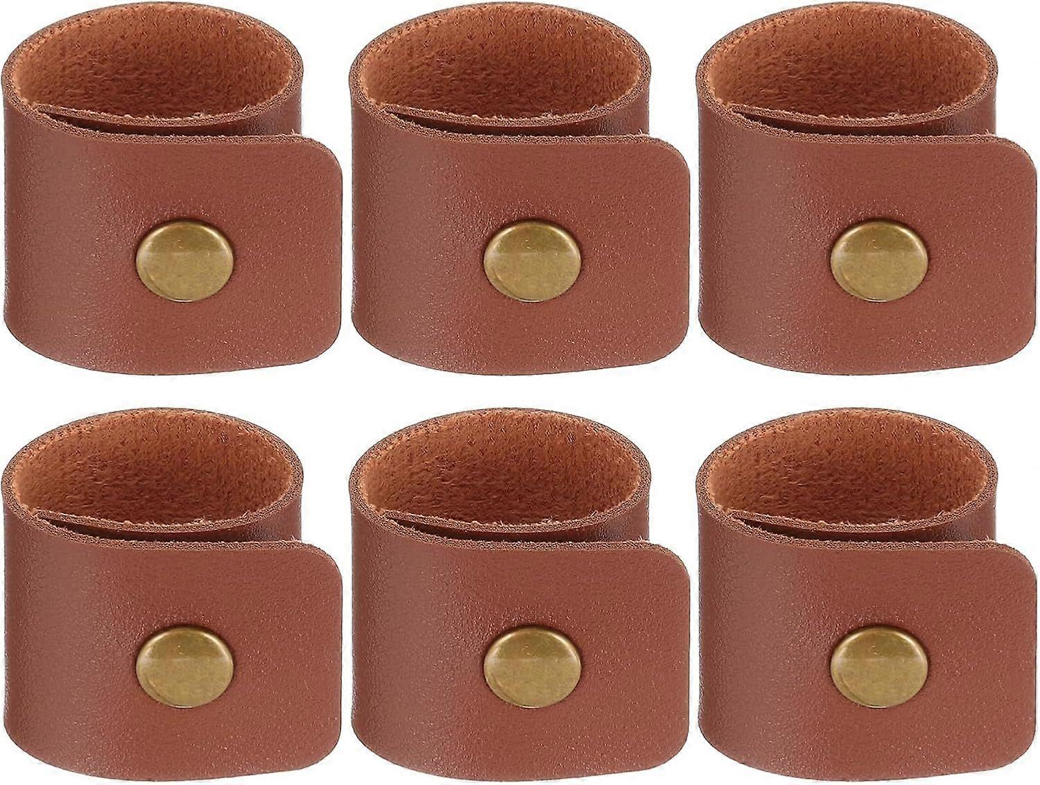 , 6 Pcs Leather  Rustic Holder for Table Decor Thanksgiving Farmhouse Wedding