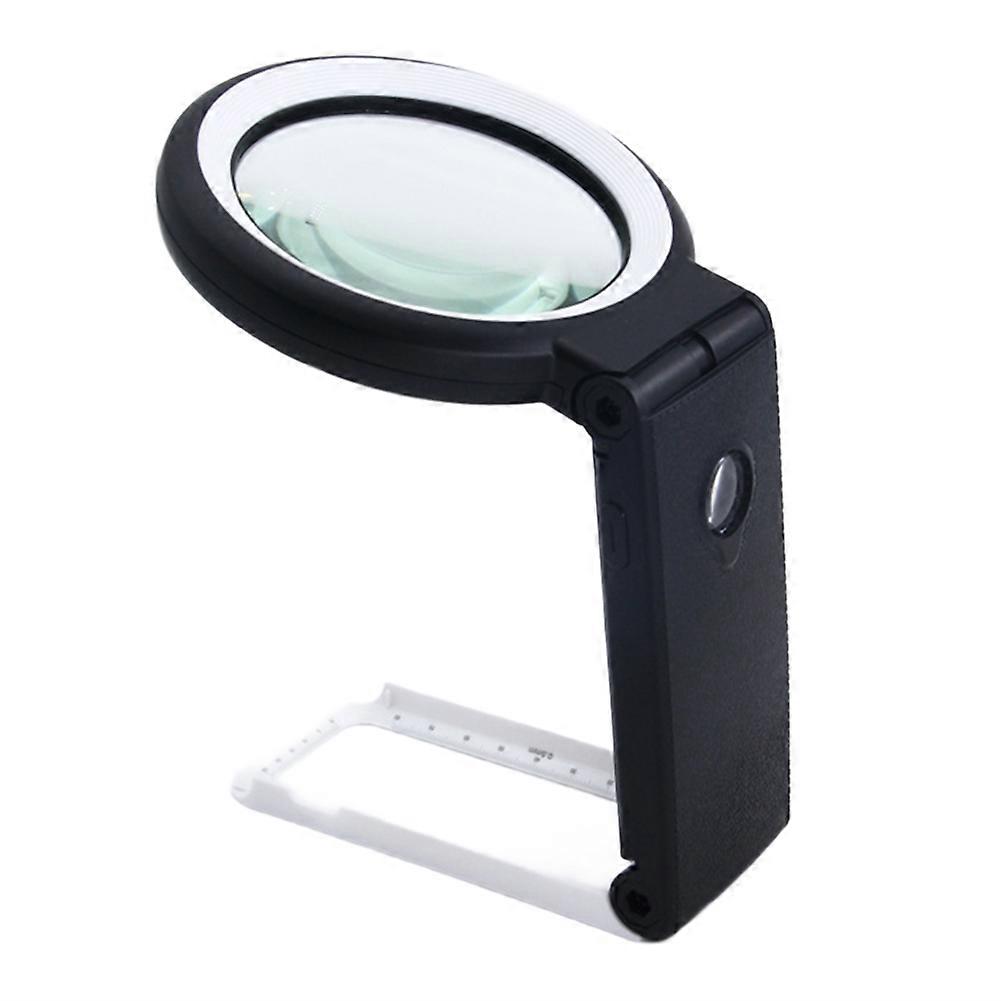 Portable Handheld Magnifying Glass with LED Lights Foldable Desktop Magnifier 10X/30X Reading with 18 LEDs