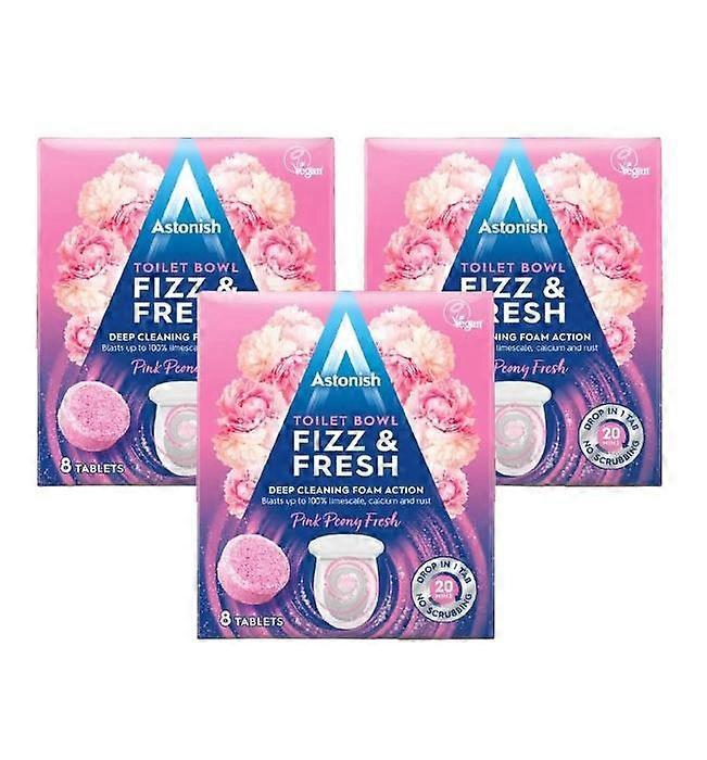 Astonish WC-csésze Fizz & Fresh Pink Peony Fresh - 8 tabletta - 3 db-os kiszerelés
