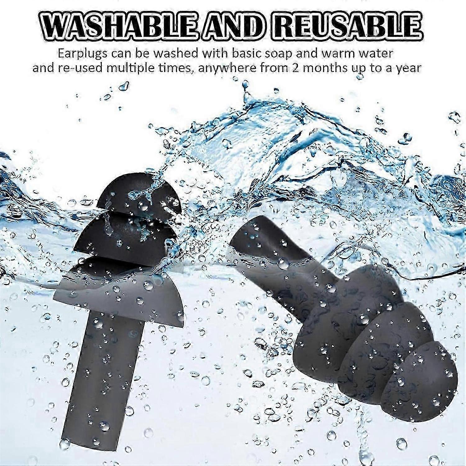 100 Pairs Ear Plugs Bulk, NRR 29dB Reusable Silicone Ear Plugs with Plastic Cases Soft Foam for Slee