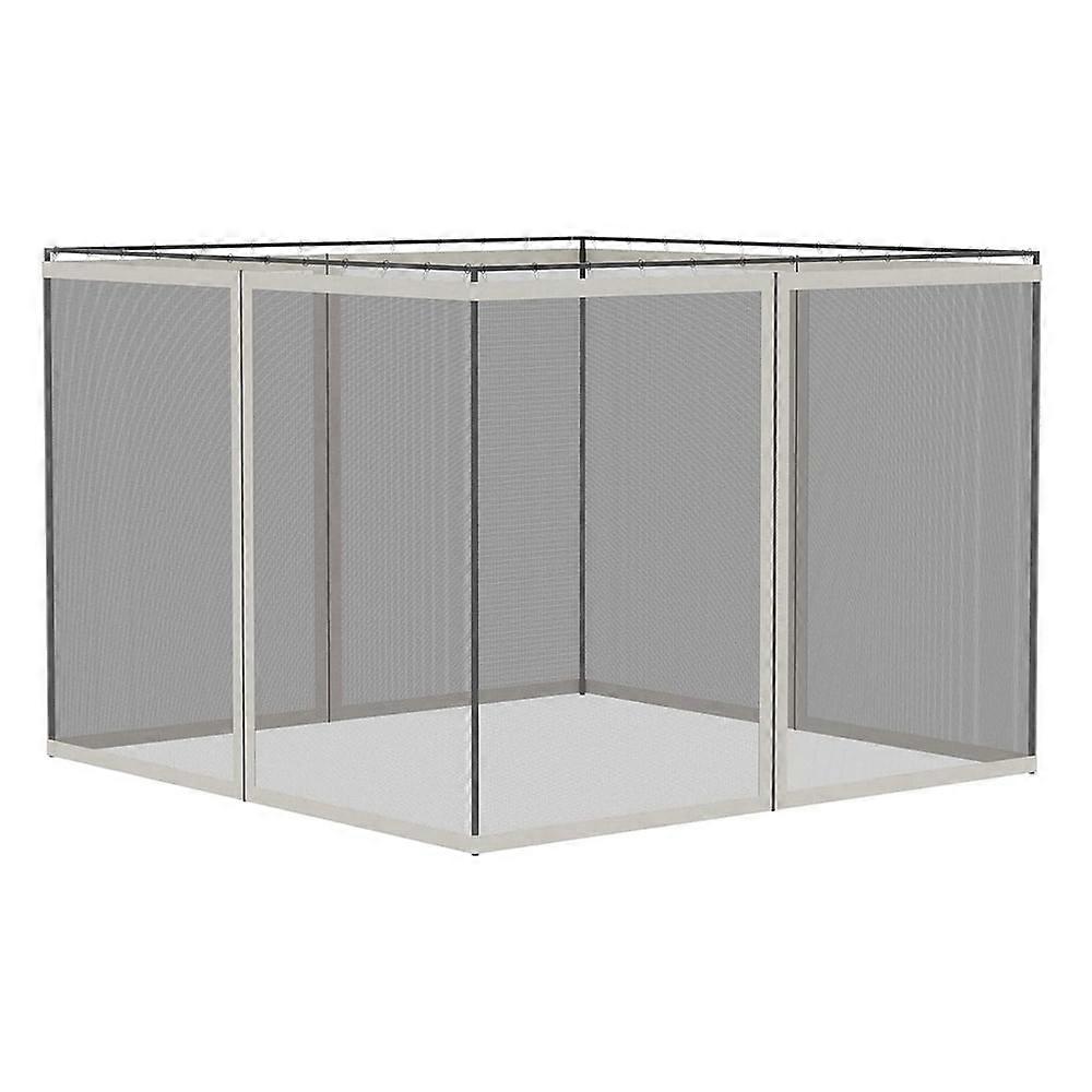 10' x 10' Universal Replacement Mesh Sidewall Netting for Patio Gazebos and Canopy Tents with Zippers, White