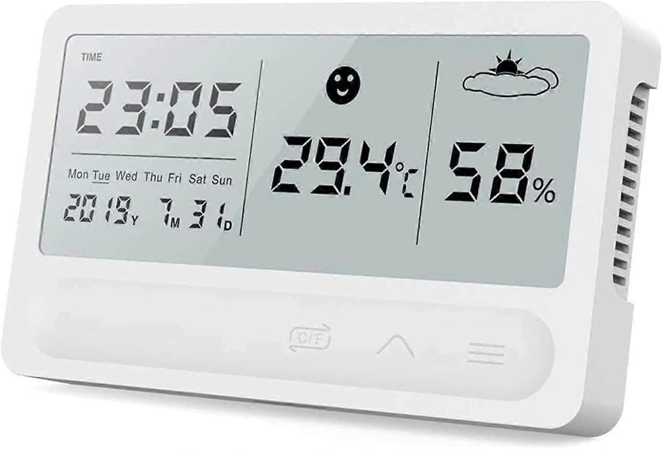Weather Stations Wireless Indoor Outdoor Temperature And Humidity Monitor With LCD Display Clock