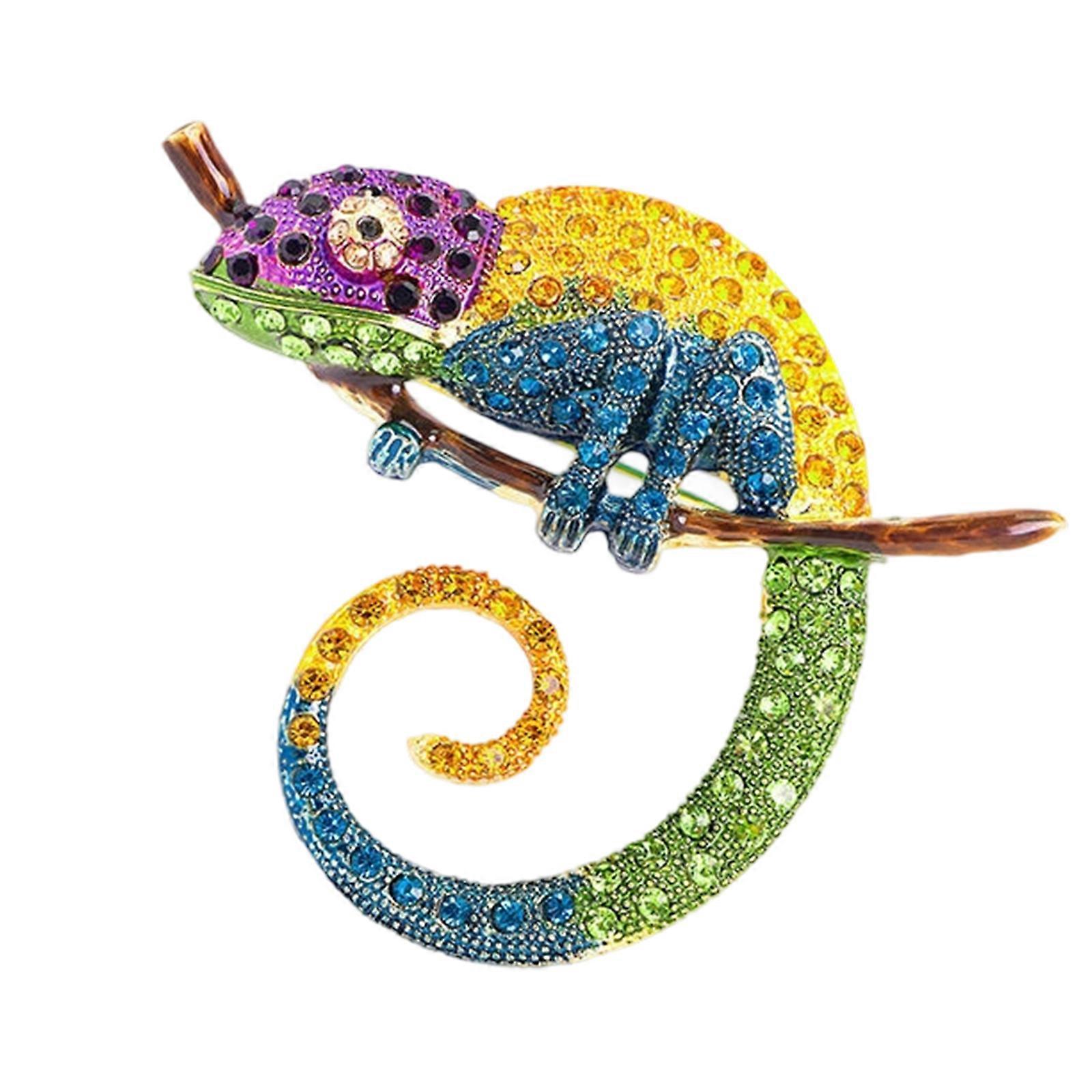 Artistic Lizard Pin Brooch Alloy Design Lapel Pin with Intricate Detail 4 Color Optional Wearable Chest Decoration Multicolor