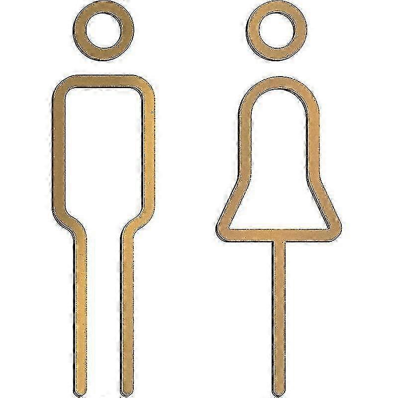 トイレドアラベル - 男性用と女性用の金属製サインプレート