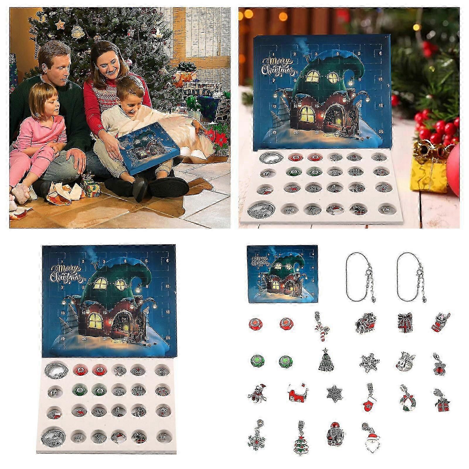 Vánoční adventní kalendář Náramky 2024 pro dívky 24 dní Vánoční odpočítávací kalendář DIY šperky Výroba Kit Dárek 22 Time Out Timer