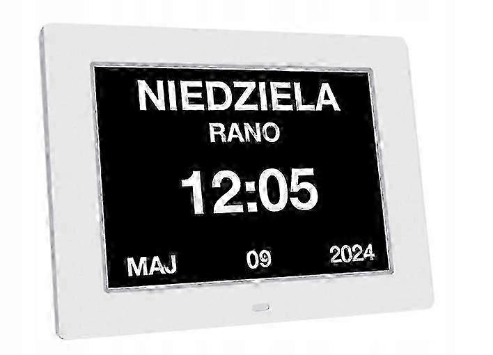 Digital Calendar Clock In Polish Electronic Alarm Clock Medicines 8 Languages banx3