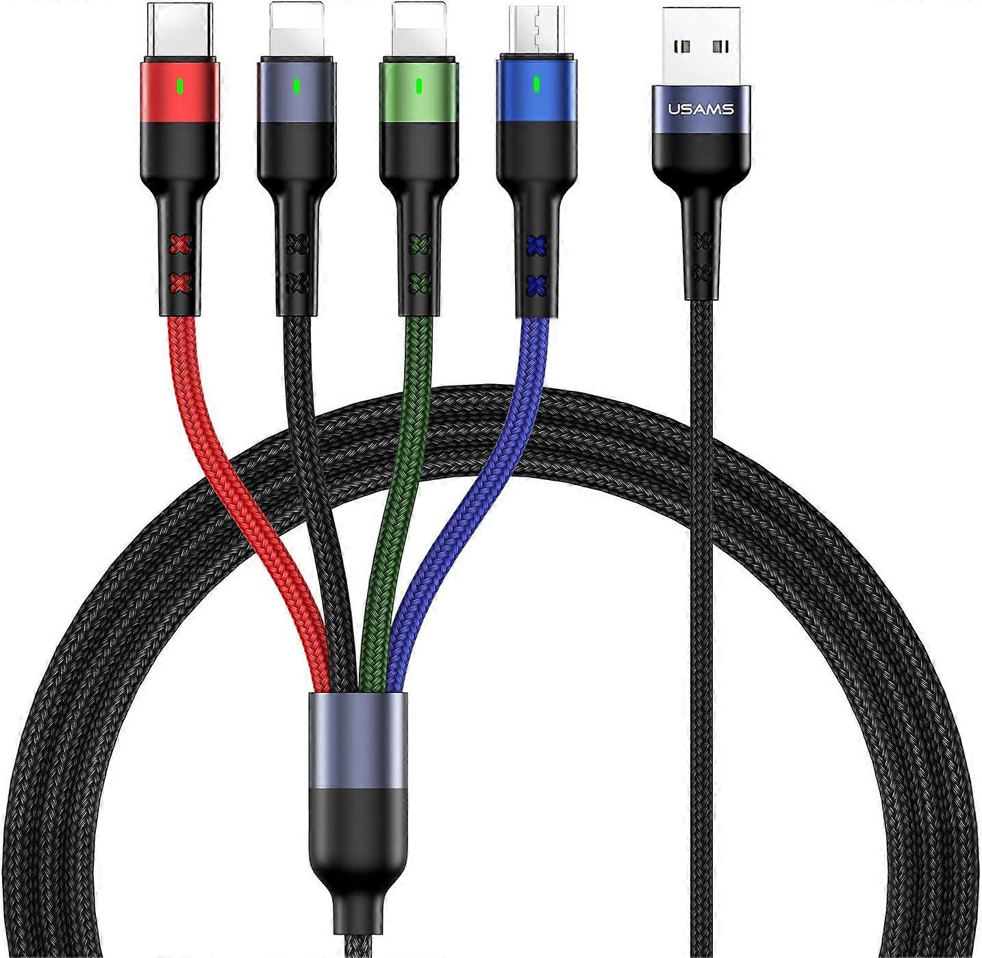 Multi Charging Cable 2Pack 4FT Charging Cords for Multiple Devices