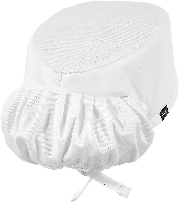 Unisex Professional Chef Skull Cap with Pony Tail Holder (One Size Fits Most, 6 Colors) White One Size