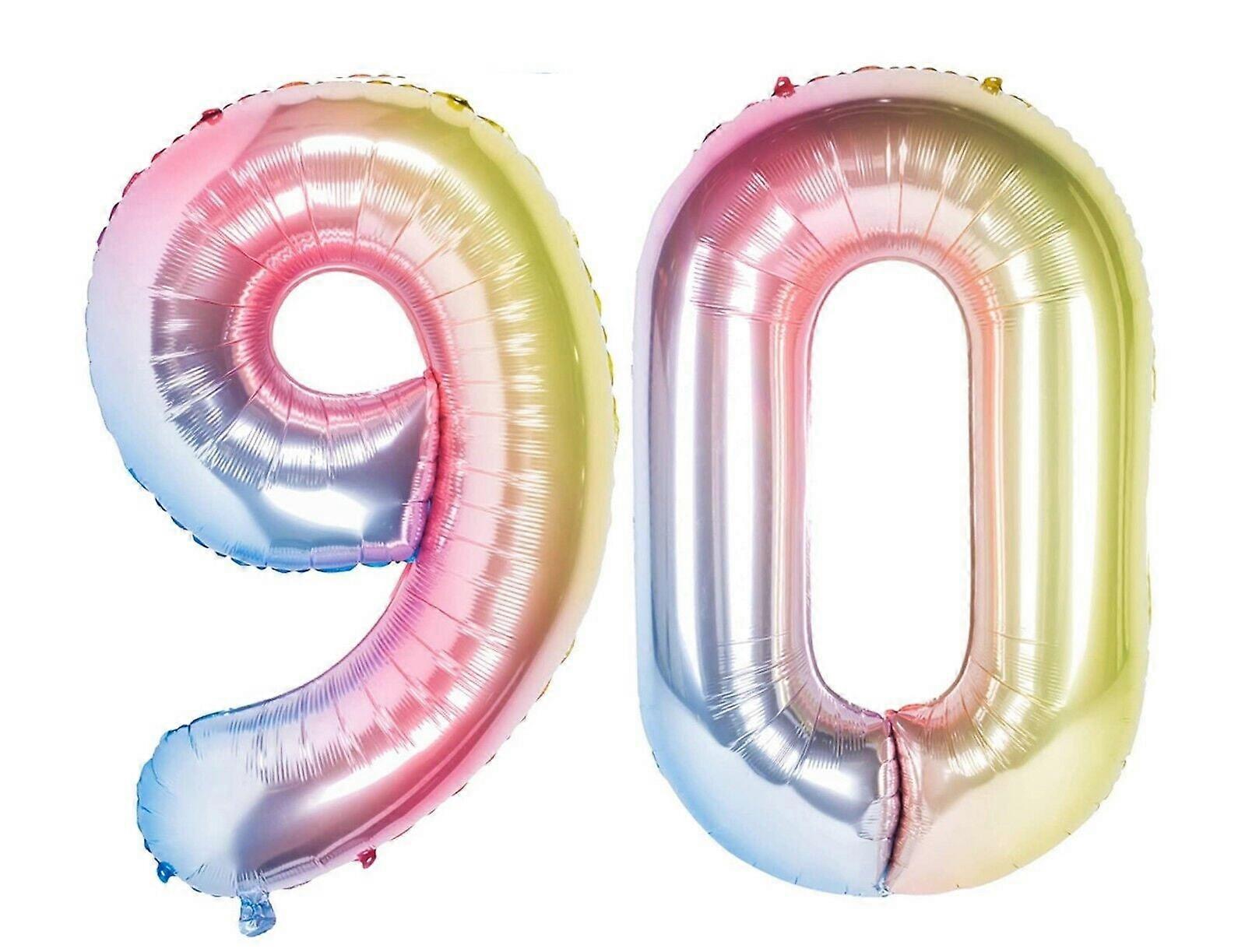 40" 90 Gradient Unicorn Pink Foil Number Balloons Birthday Float Helium Princess
