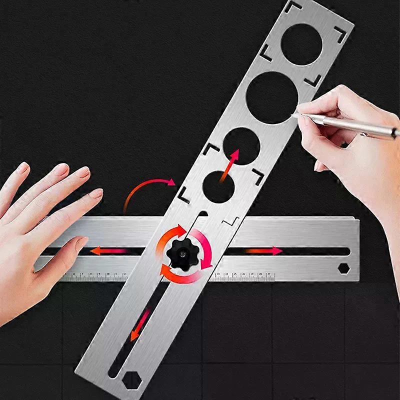 Adjustable Tile Locator To Wall Marking Position Ruler Ceramic Hole Cutter Tile Drill Marble Opener Construction Tool