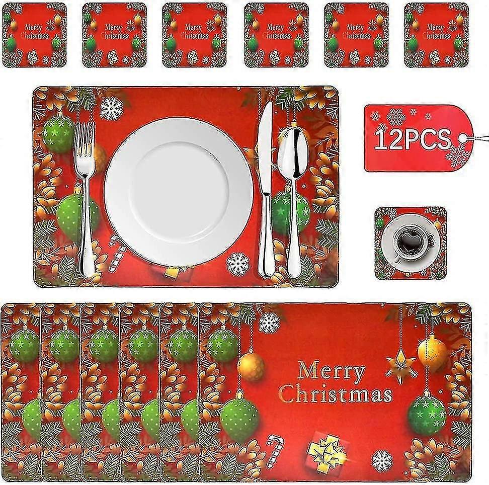 可洗圣诞餐垫，圣诞餐垫，耐热，圣诞餐垫，餐桌餐垫，圣诞bd