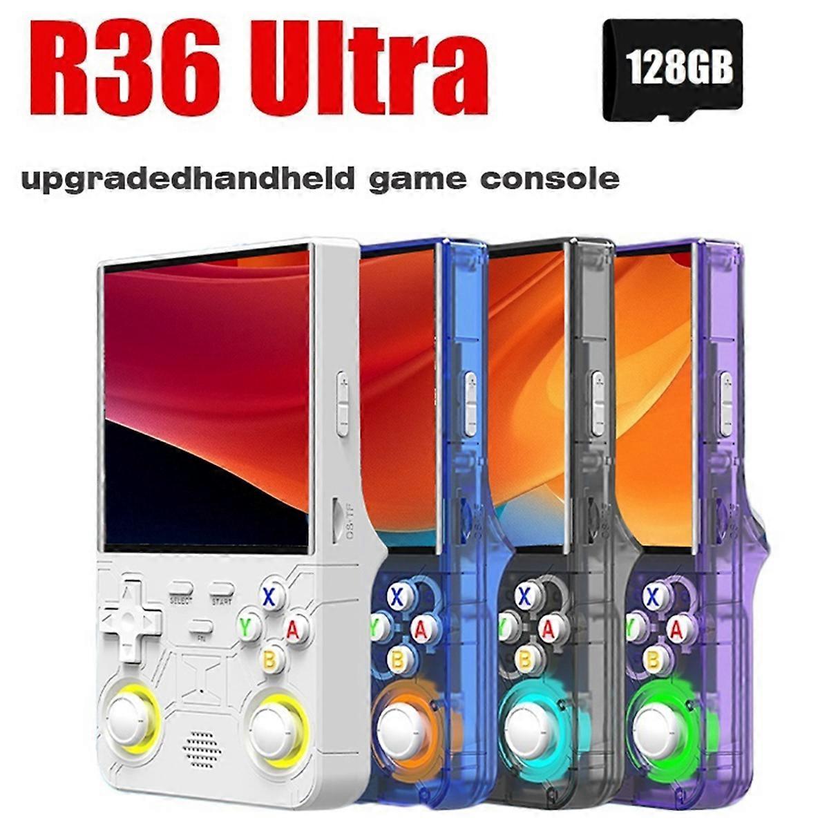 R36 Ultra Retro Handheld Video Game Console 128GB 20000+ Games 4.0 Inch Screen 3D Joystick Linux Portable Game Player B