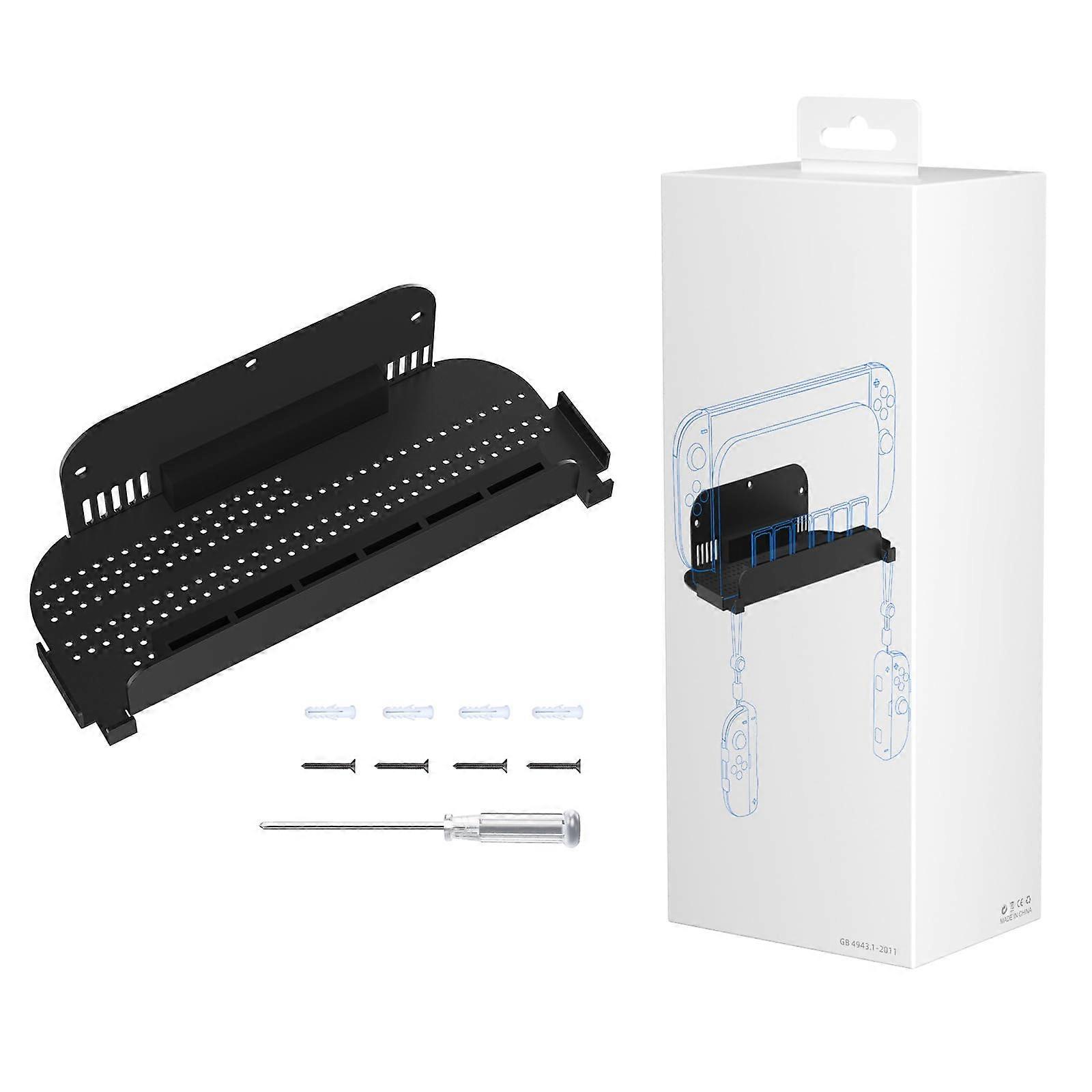 Gaming Console Wall Mount Ventilation Holes Metal Bracket Black Compatible With Multiple Console Models Space Saving