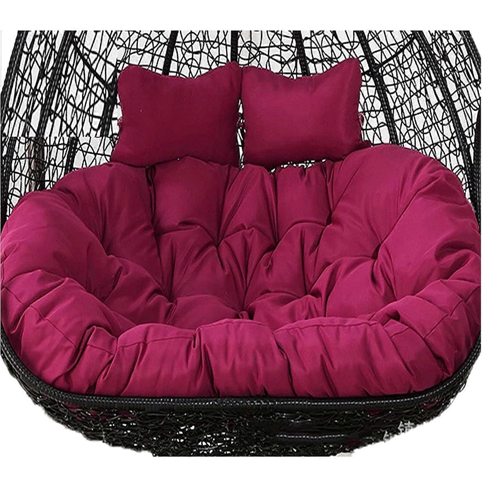 Egg Chair Cushion with Adjustable Headrest, Removable Washable Swing Seat Pad for Double Hanging Basket Wicker Chair