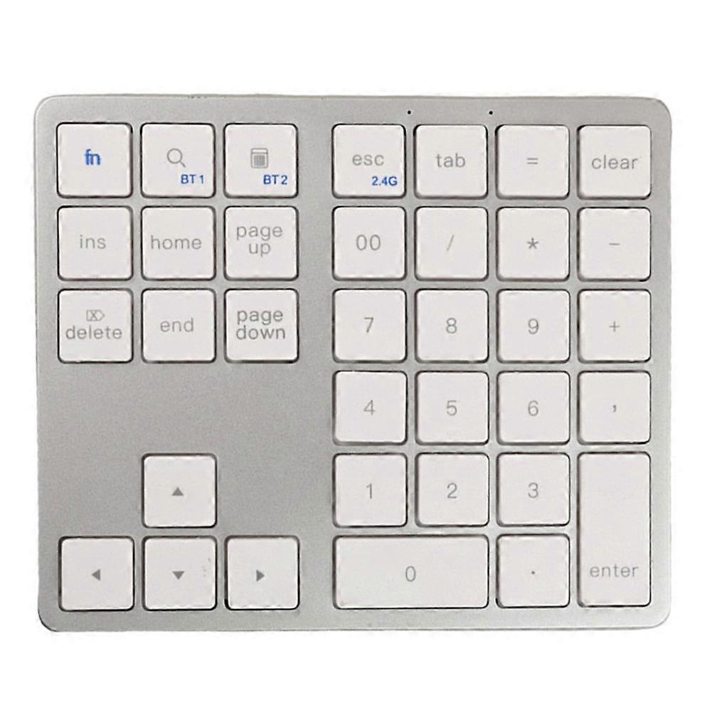 jixopn 2.4G Bluetooth-Compatible Numeric Keypad USB Rechargeable 35 Keys Digital Keyboard Ultra-thin Numpad Keyboard for Android IOS Window