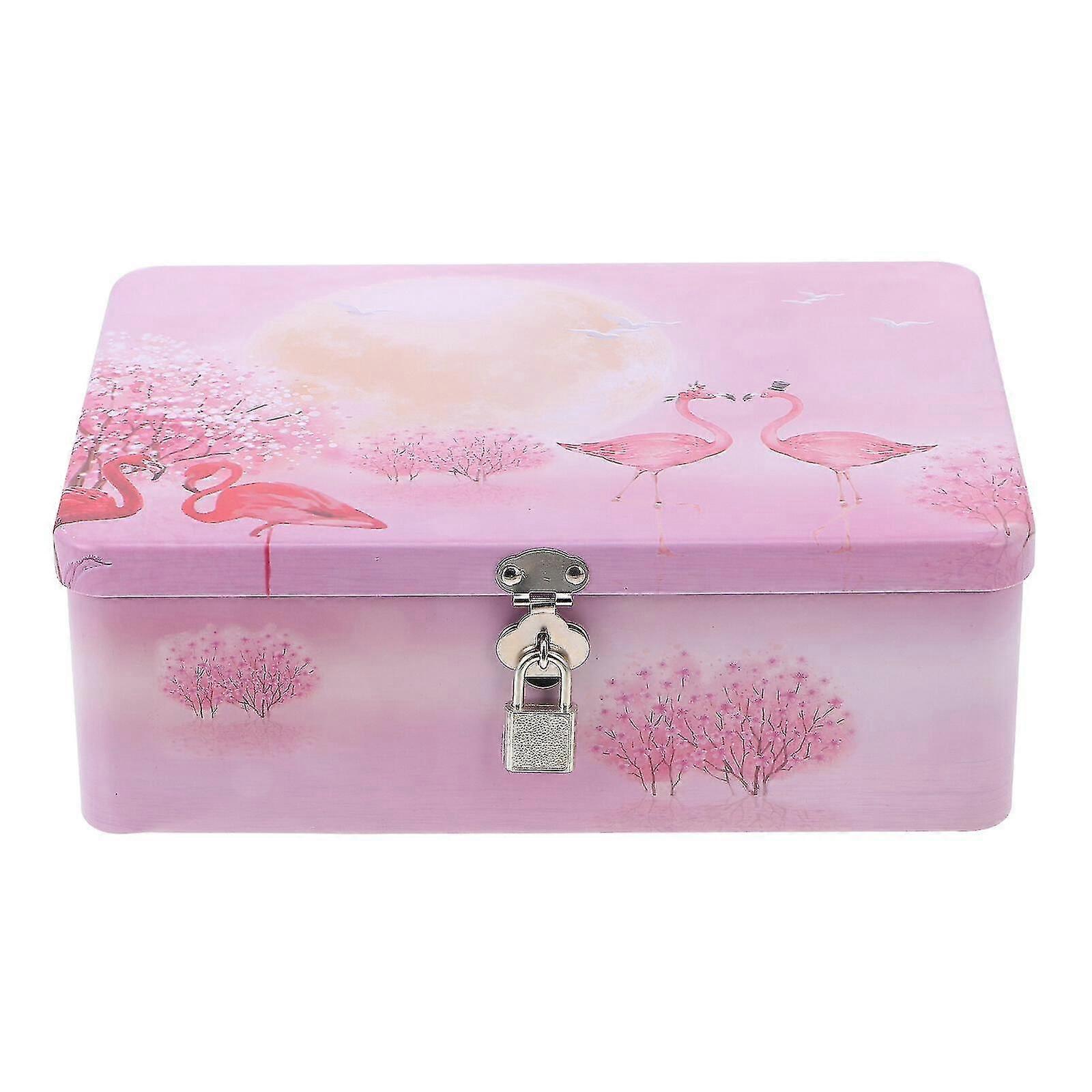 1 Set Of Storage Box Retro Style Gift Case With Padlock Keys For Organization