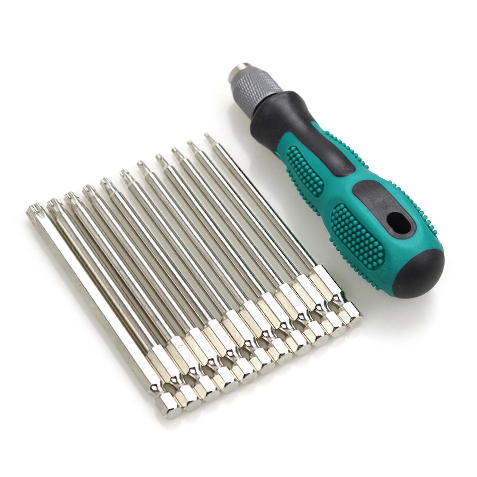 12Piece Magnetic Torx Screwdriver Set,Quality Alloy Steel Head 100mm T 6-T40 Durable Tool for Various Screwing Tasks Multicolor