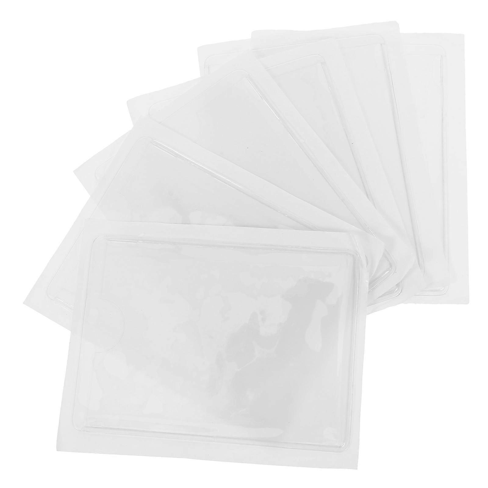 Index Card Holder Adhesive Pocket for Storage 6Pcs White Plastic Durable
