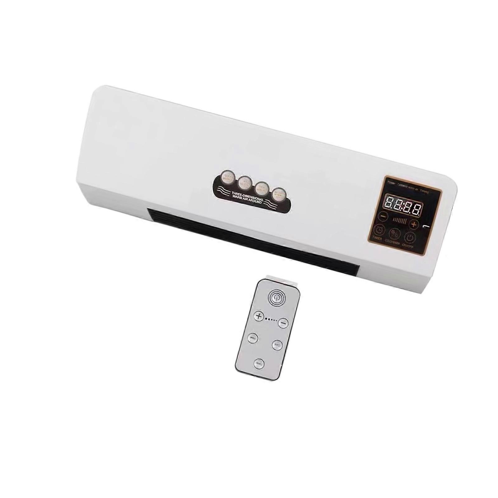 2000W Wall Mounted Heating Electric Heating Machine with Remote Control Timer Energy Saving for Bedroom Bathroom Multicolor