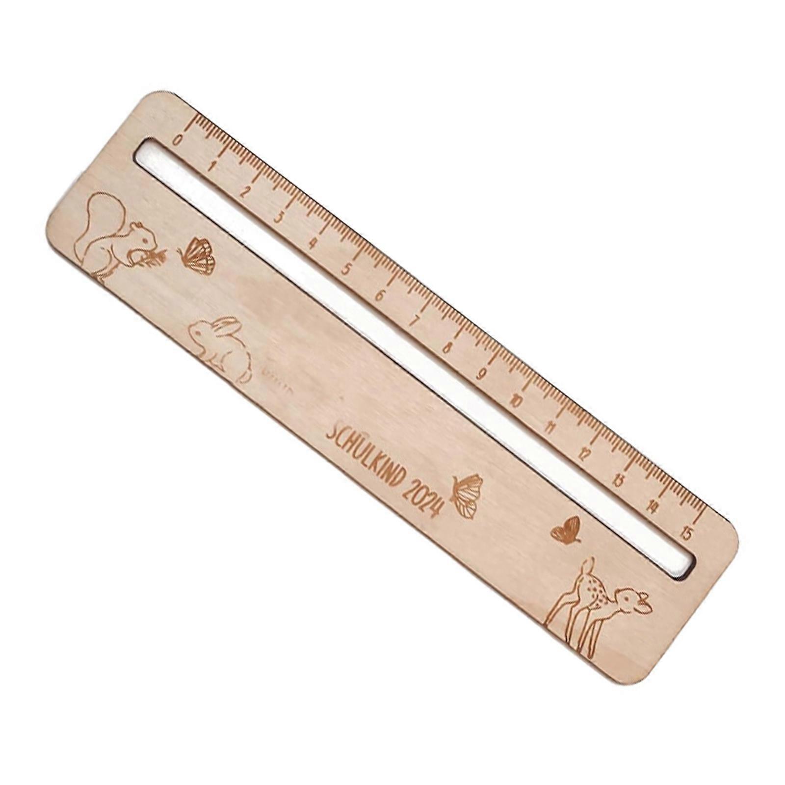 Children Learning Ruler Wood Reading Ruler Wood Drawing Ruler for Kids Students Reading Measuring Classroom Learning Aid Multicolor