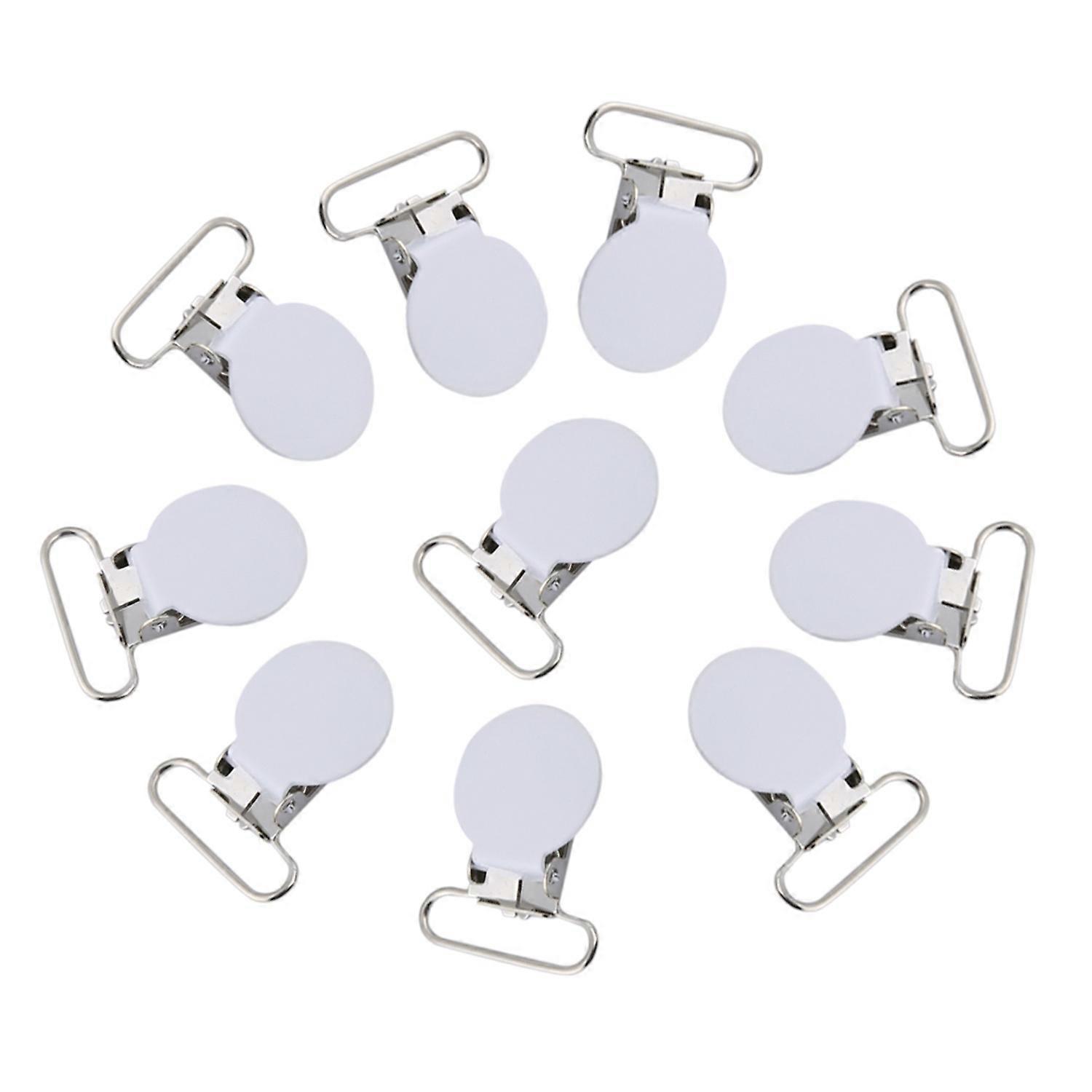 10 قطع 25 مللي متر جولة حمالة الأقواس مصاصة حزام حامل كليب DIY صنع اللوازم (أبيض)