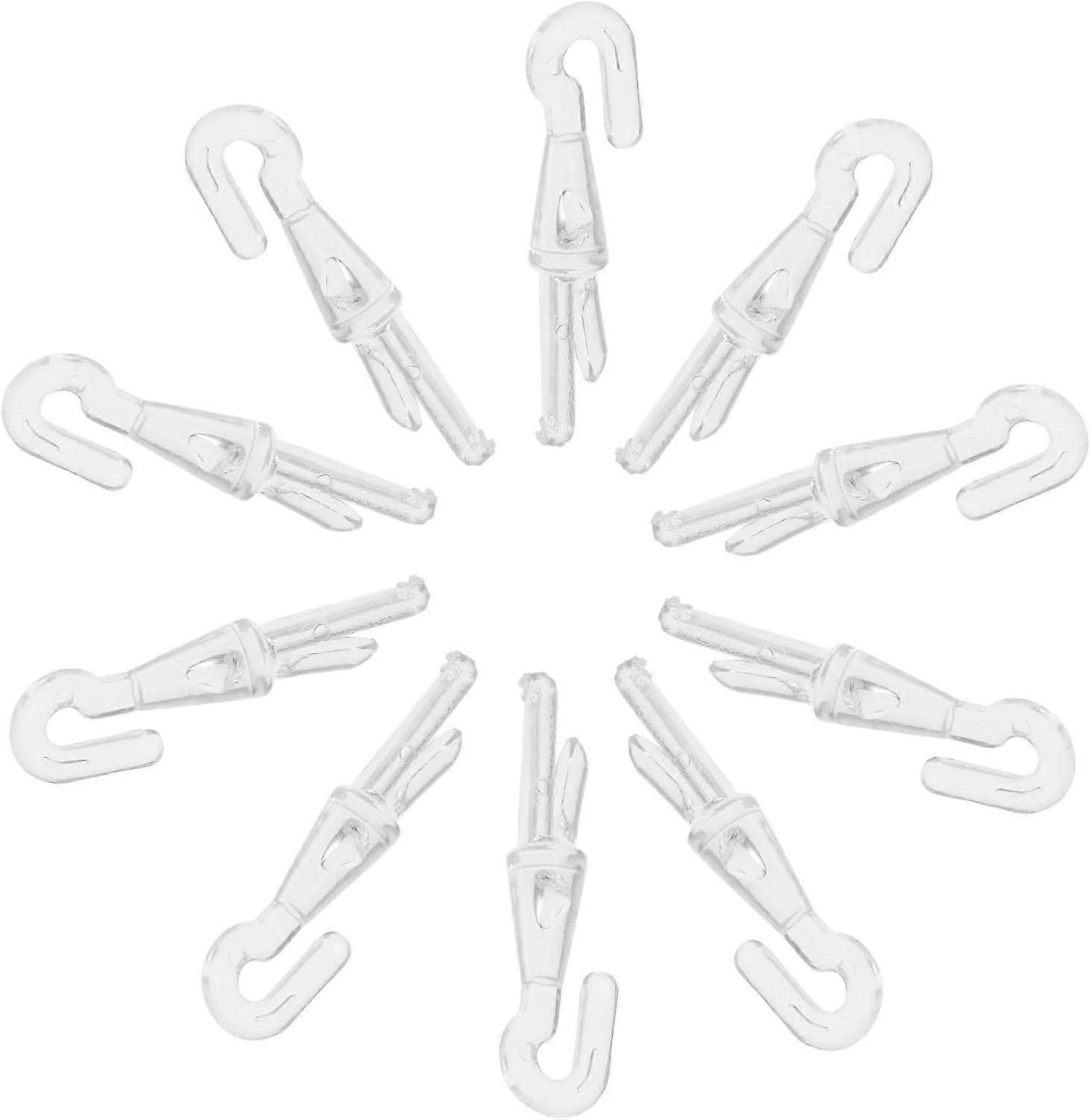 12pcs Blind Hooks: Transparent Alloy, POM Material, Over-the-rod Mount, Minimalist Style, Easy Install, Window Treatments