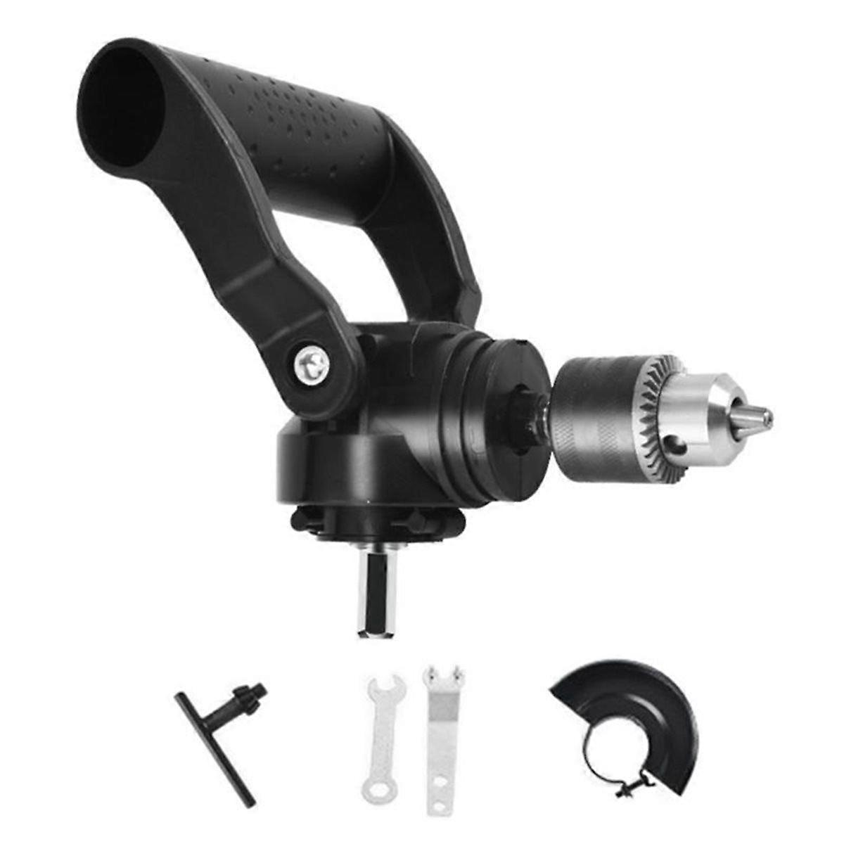 Right Angled Drill Attachment with 90 Degree Chuck and Handle for Woodworking