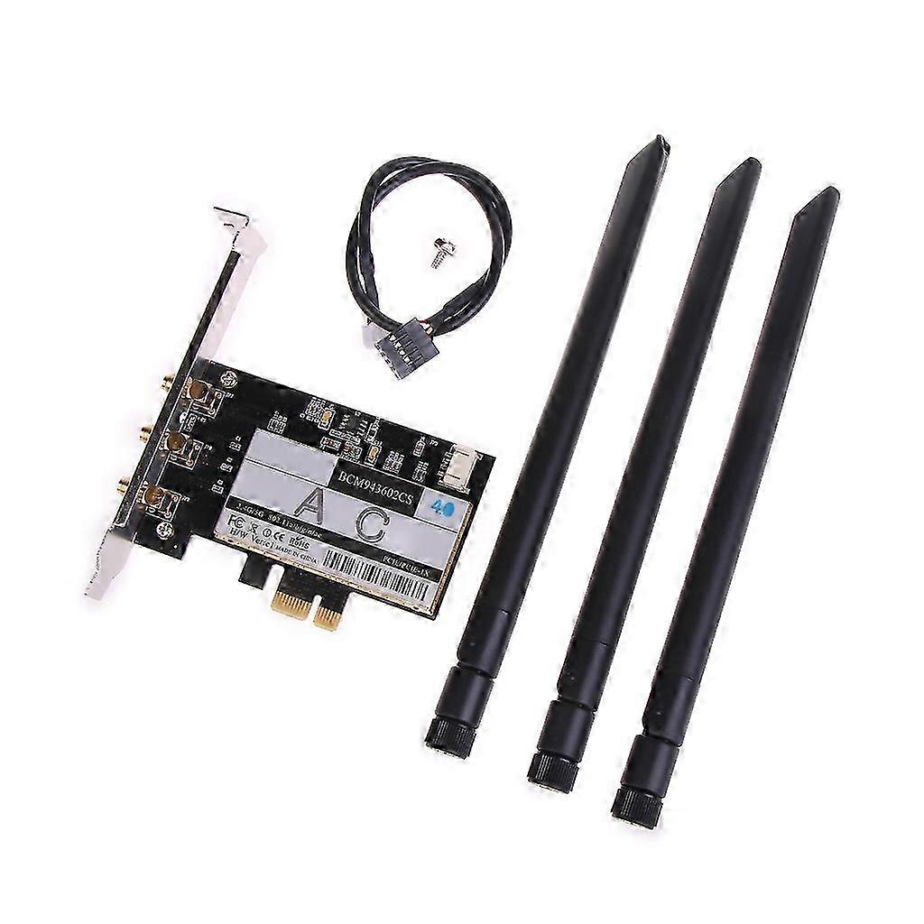 Dual-Band Network Card -Broadcom BCM94360 802.11AC 1750Mbps PCI-E DESKTOP WIFI Adapter BT4.0 forWindows10/Mac10.12