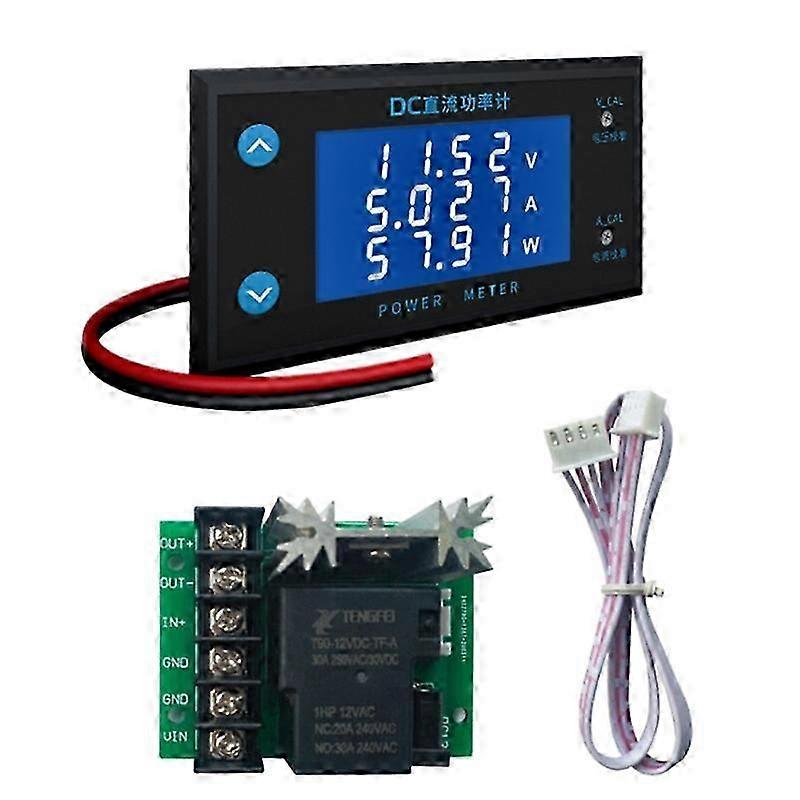 0-200VDC 10A Power Meter Digital Voltmeter Ammeter Wattmeter Temperature Monitor
