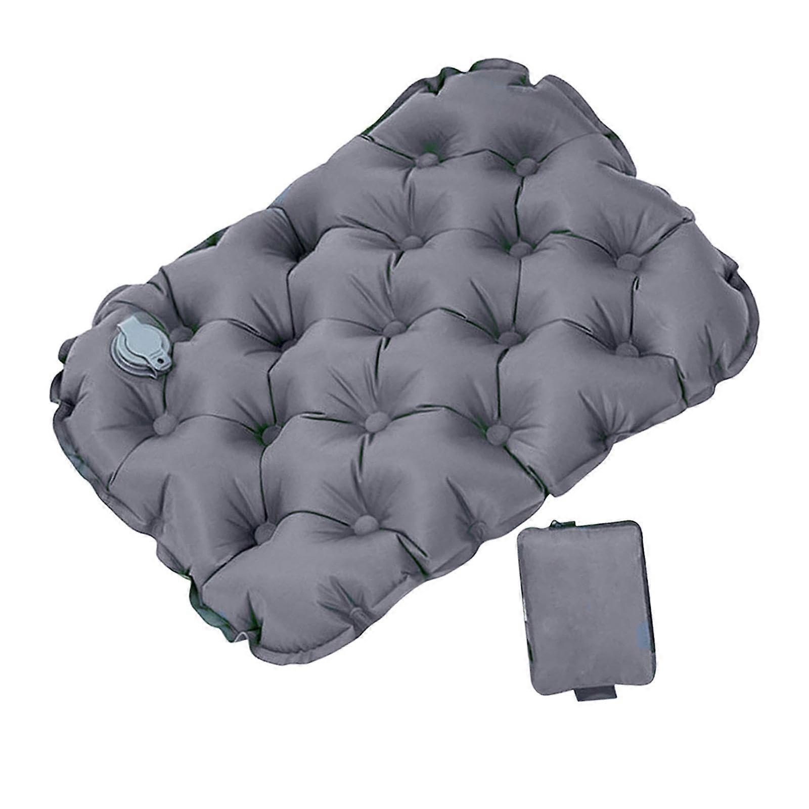 Inflatable Seat Cushion Car Seat Mat Pad for Quick Inflation Office Chair and Floor Use, Gray Color for Picnics and Concerts