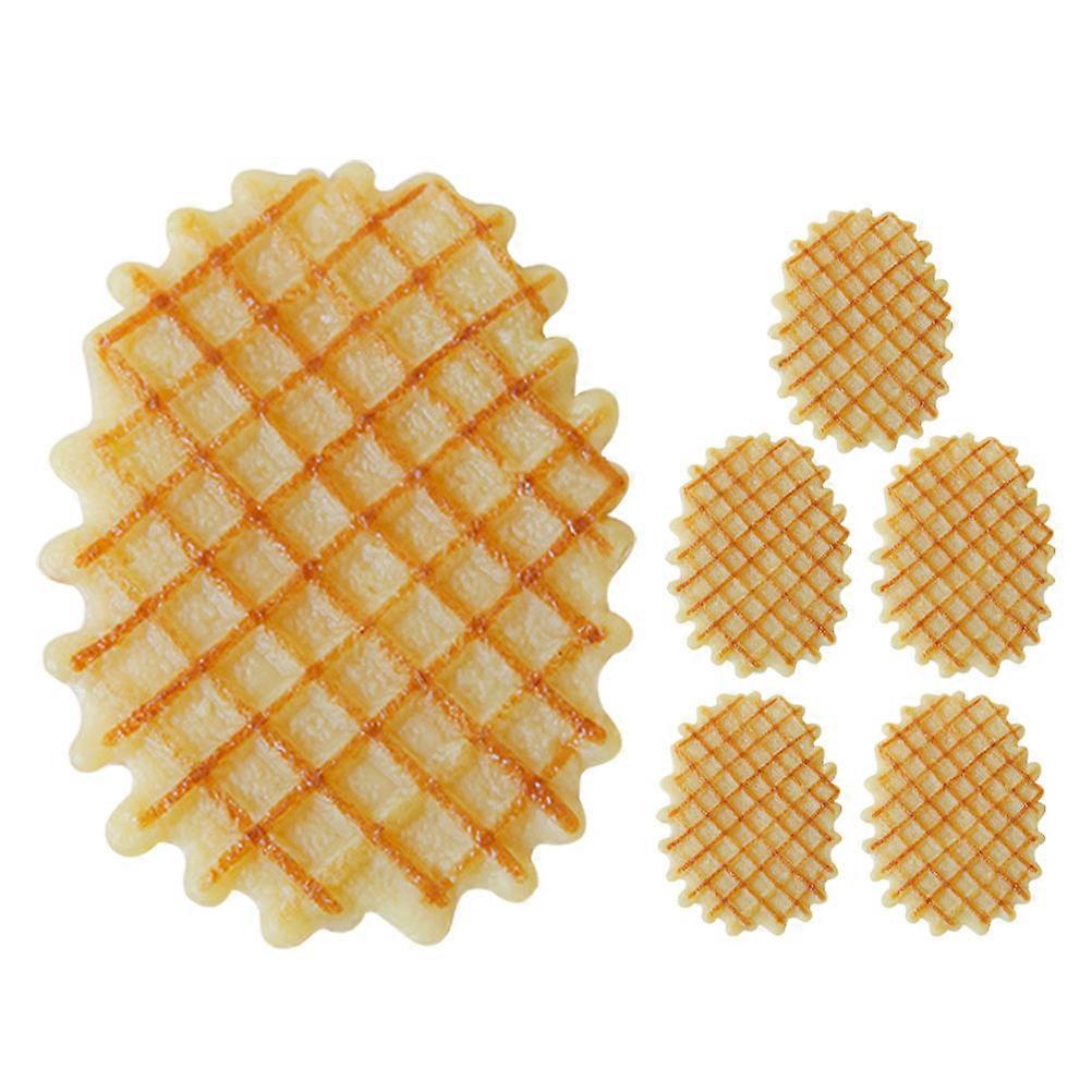 Artificial Waffle Props 6Pcs Realistic Faux Waffle Bakery Display Square Multi PVC Kitchen Decor Versatile Usage