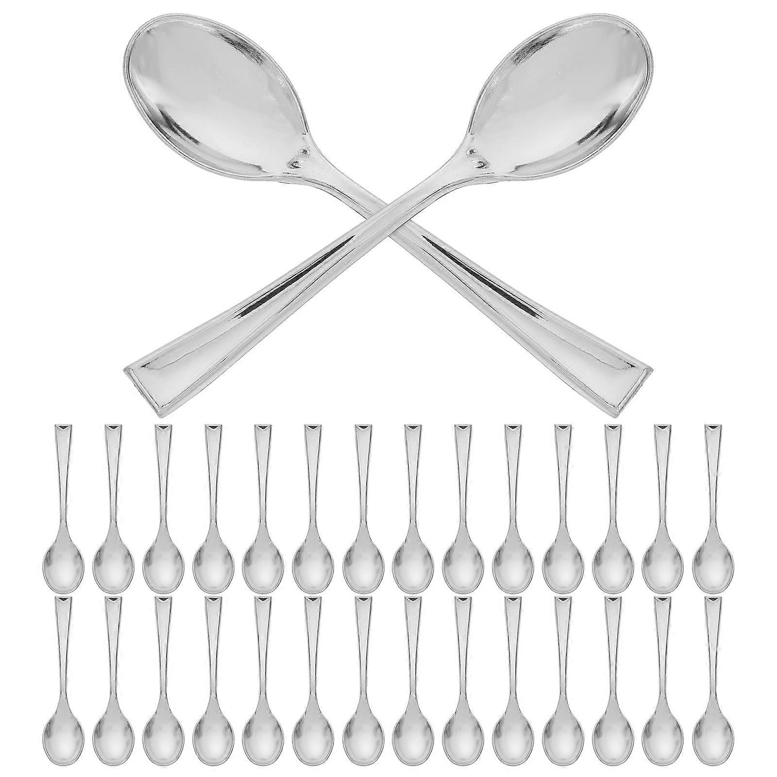 Silver Mini for Dessert Serving 50Pcs for Parties