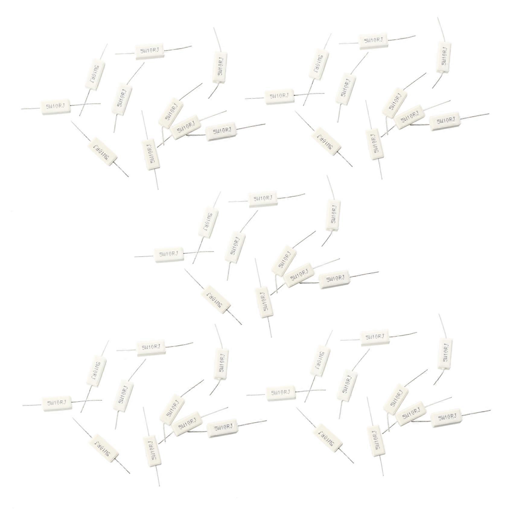 50 PCS 5W 10 Ohm Ceramic Load Resistors