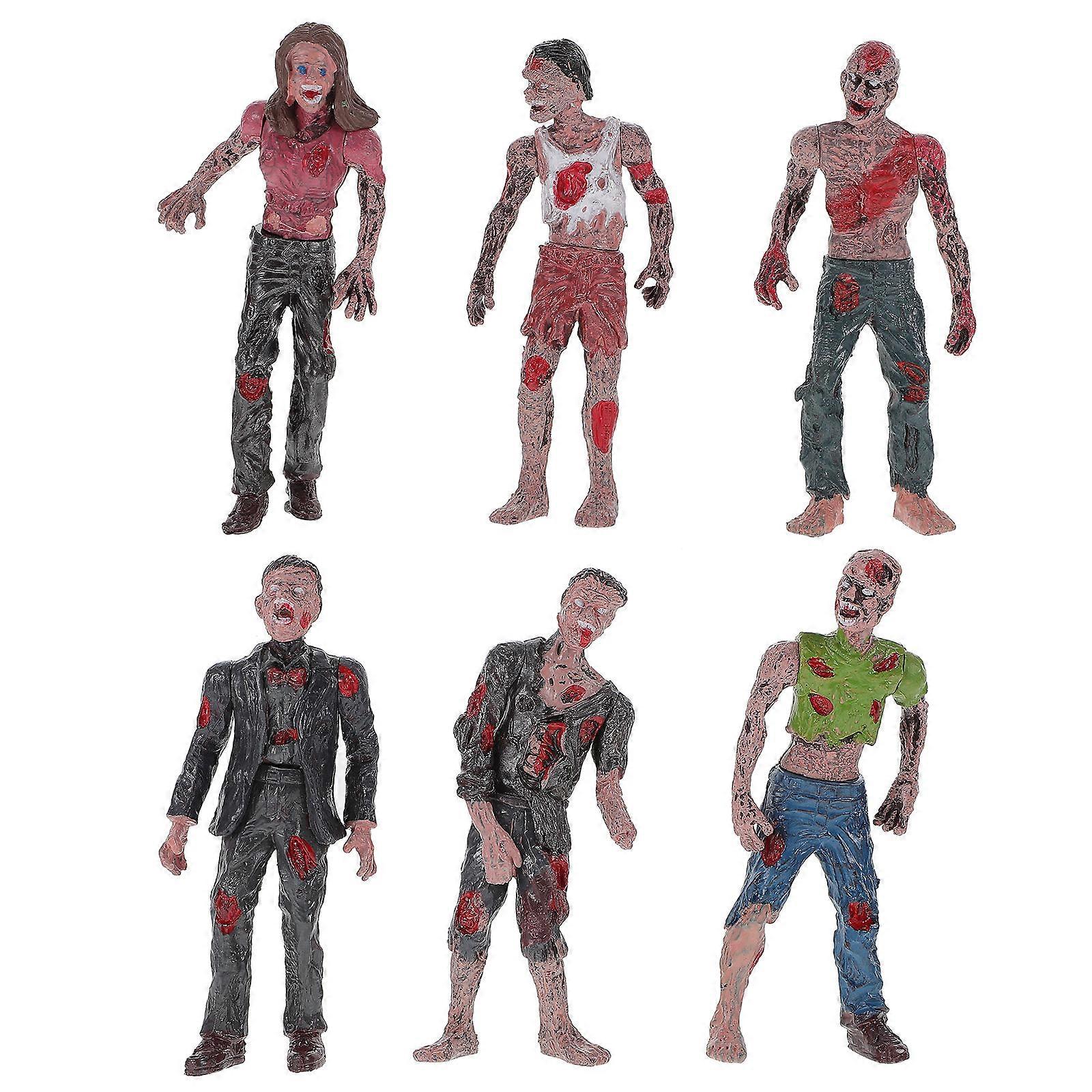 6 PCS Zombie Dolls Static Models Figures Toys for Boys