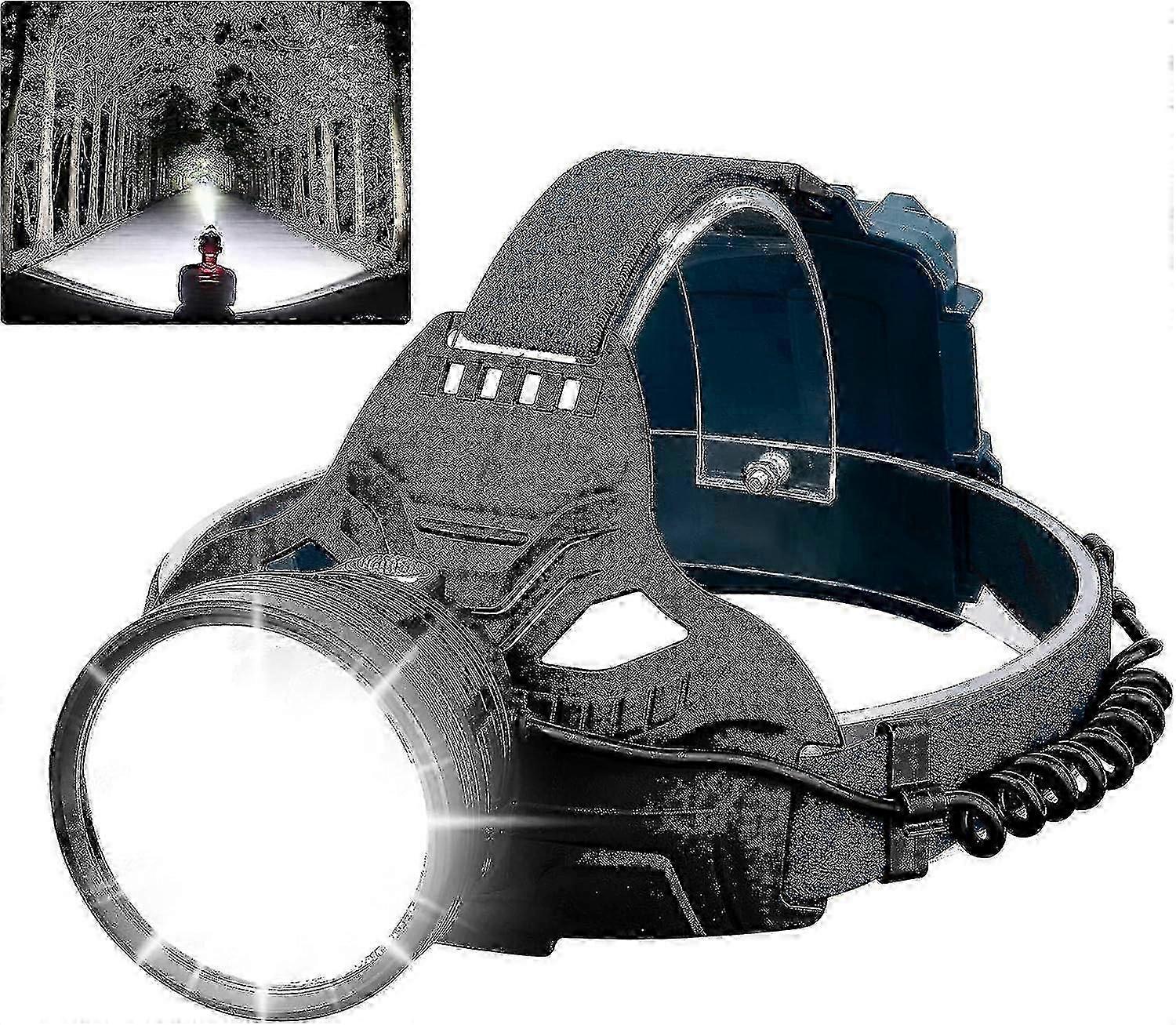 Waterproof Headlamp for Camping, Rechargeable LED Light with Adjustable Brightness