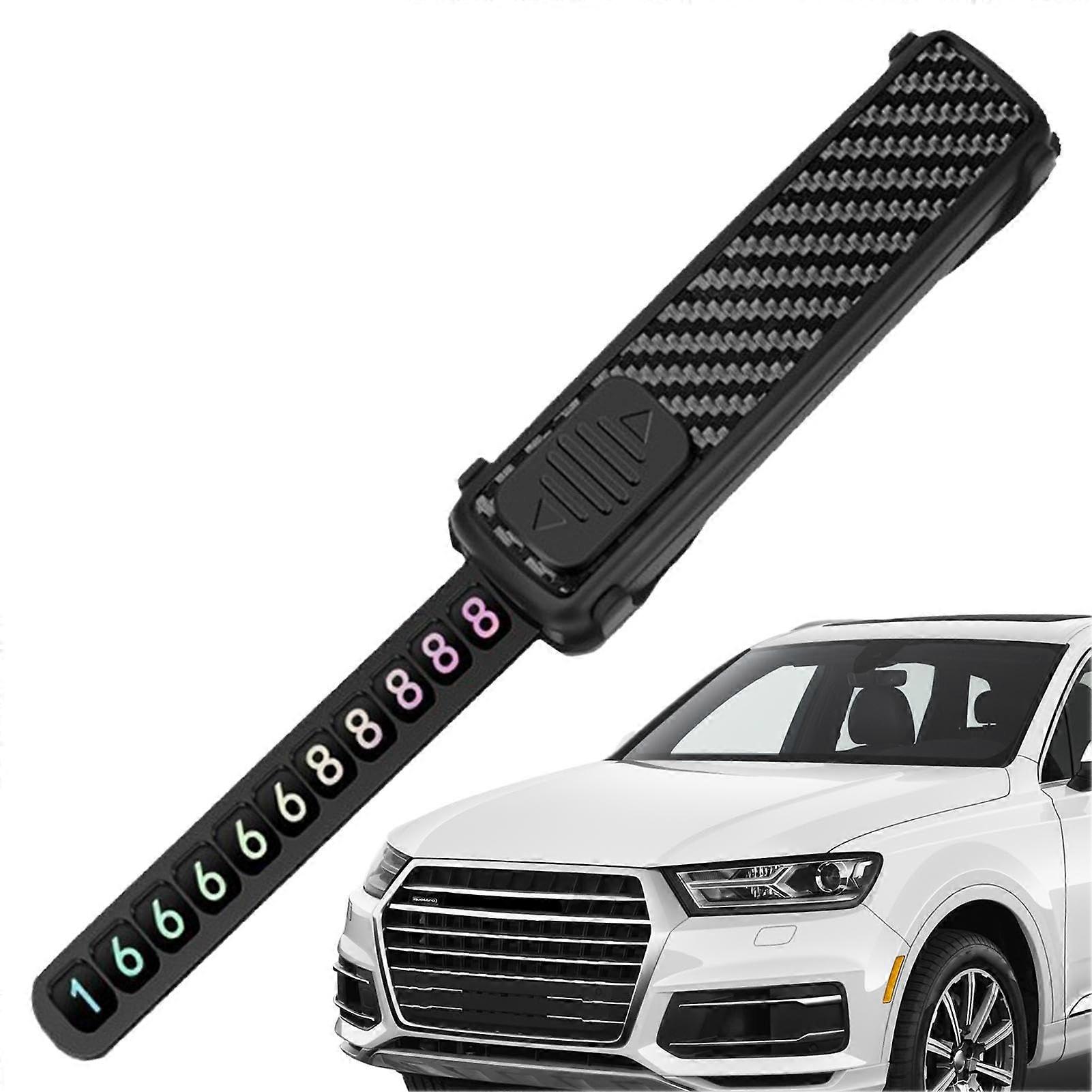 Temporary Parking Phone Number Plate with Privacy Shield and OneClick Display for Car Dashboard