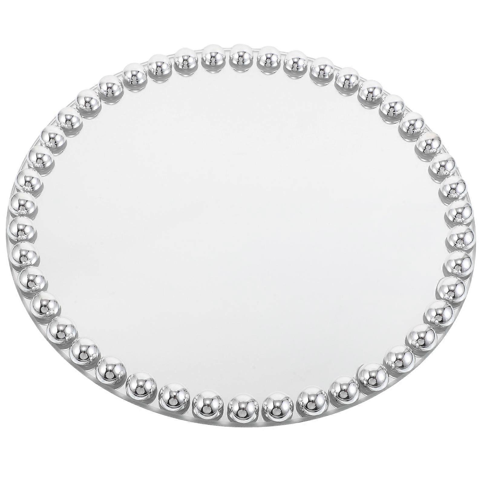 Silver Serving Tray Round Dining Presentation For Professional Catering Elegant Design 1Pcs