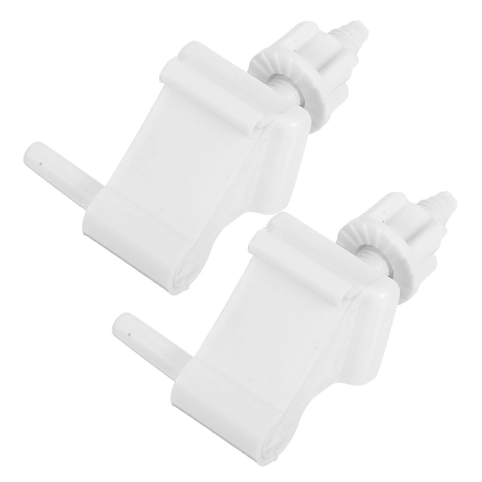 White Toilet Seat Hinge Replacement Plastic Screws Bolts 2Pcs Kit