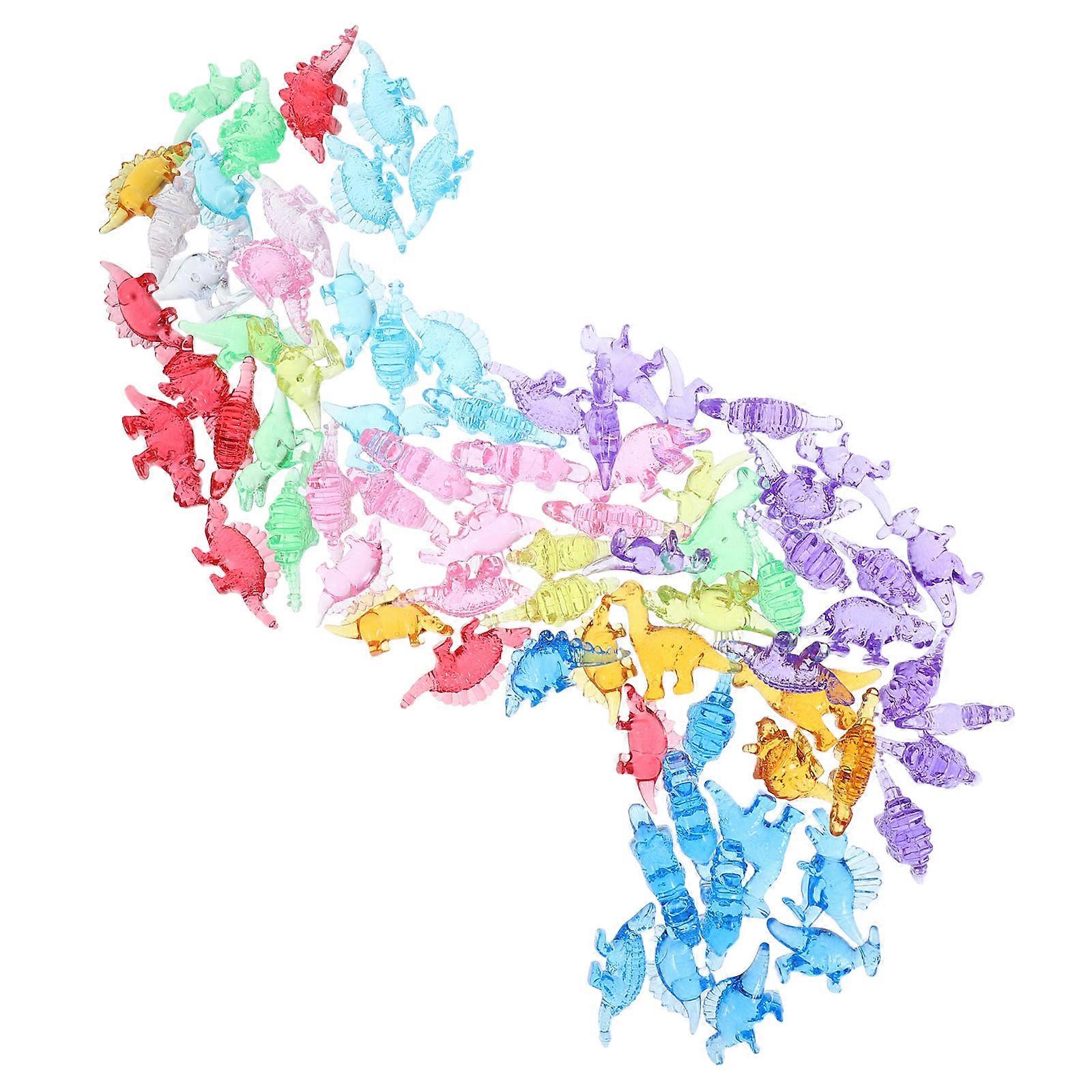 Mini Dinosaur Models Acrylic Figures for Decoration 1 Bag of Assorted Colors