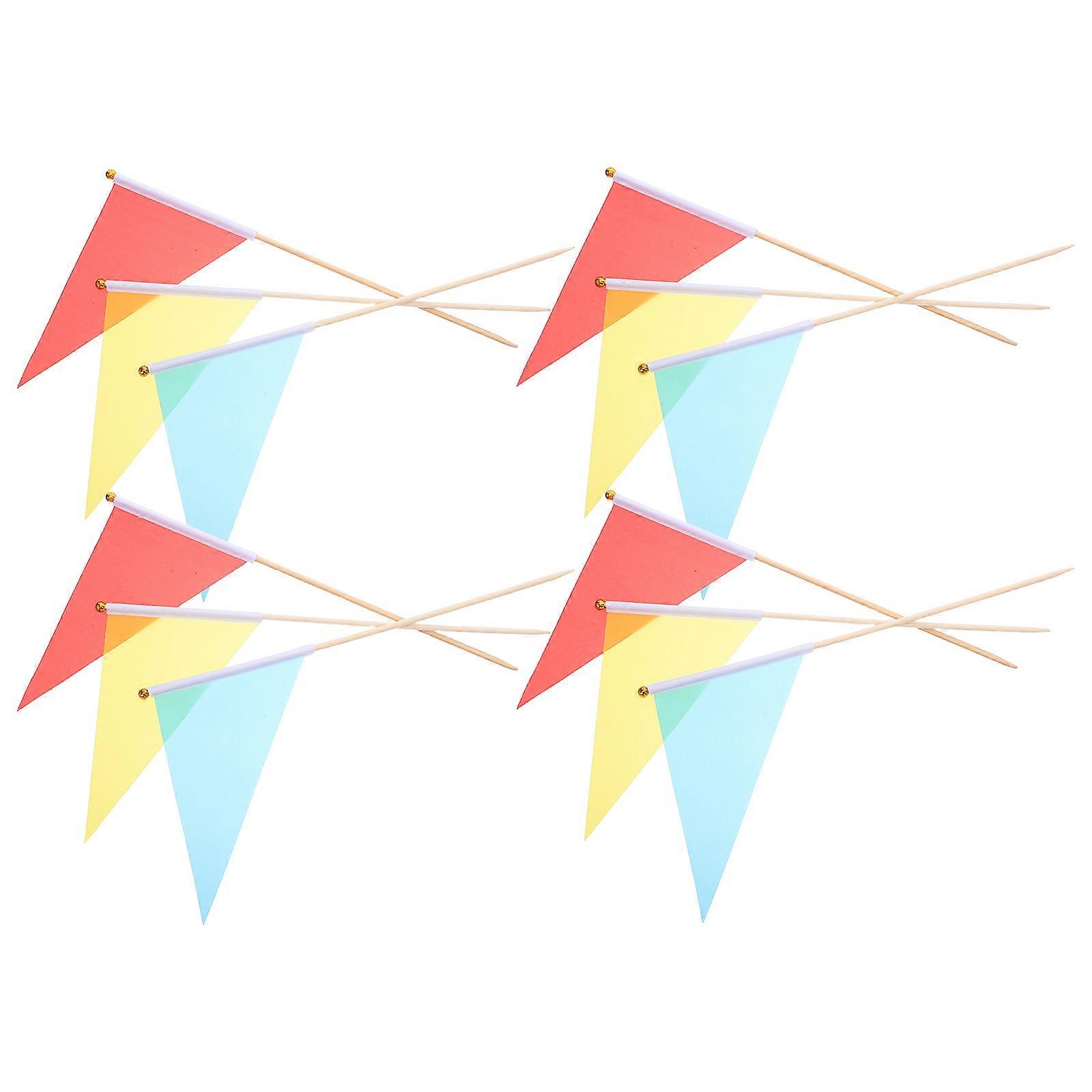 MultiColor Construction Flags with High Visibility Reflective Stripes for DIY Use, 30pcs Fabric and Bamboo