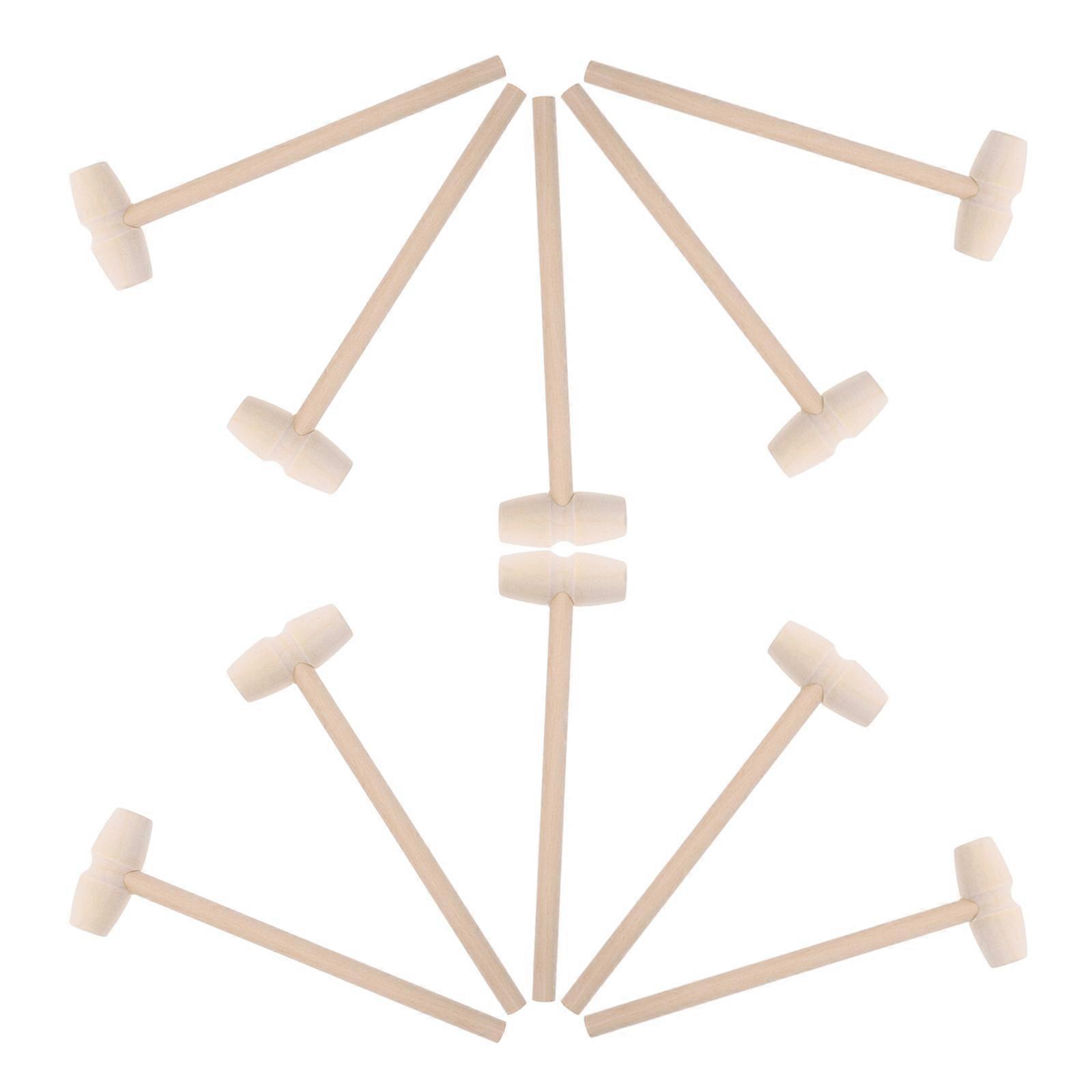 10pcs Mini Wooden Mallets Small Hammers for Building Blocks