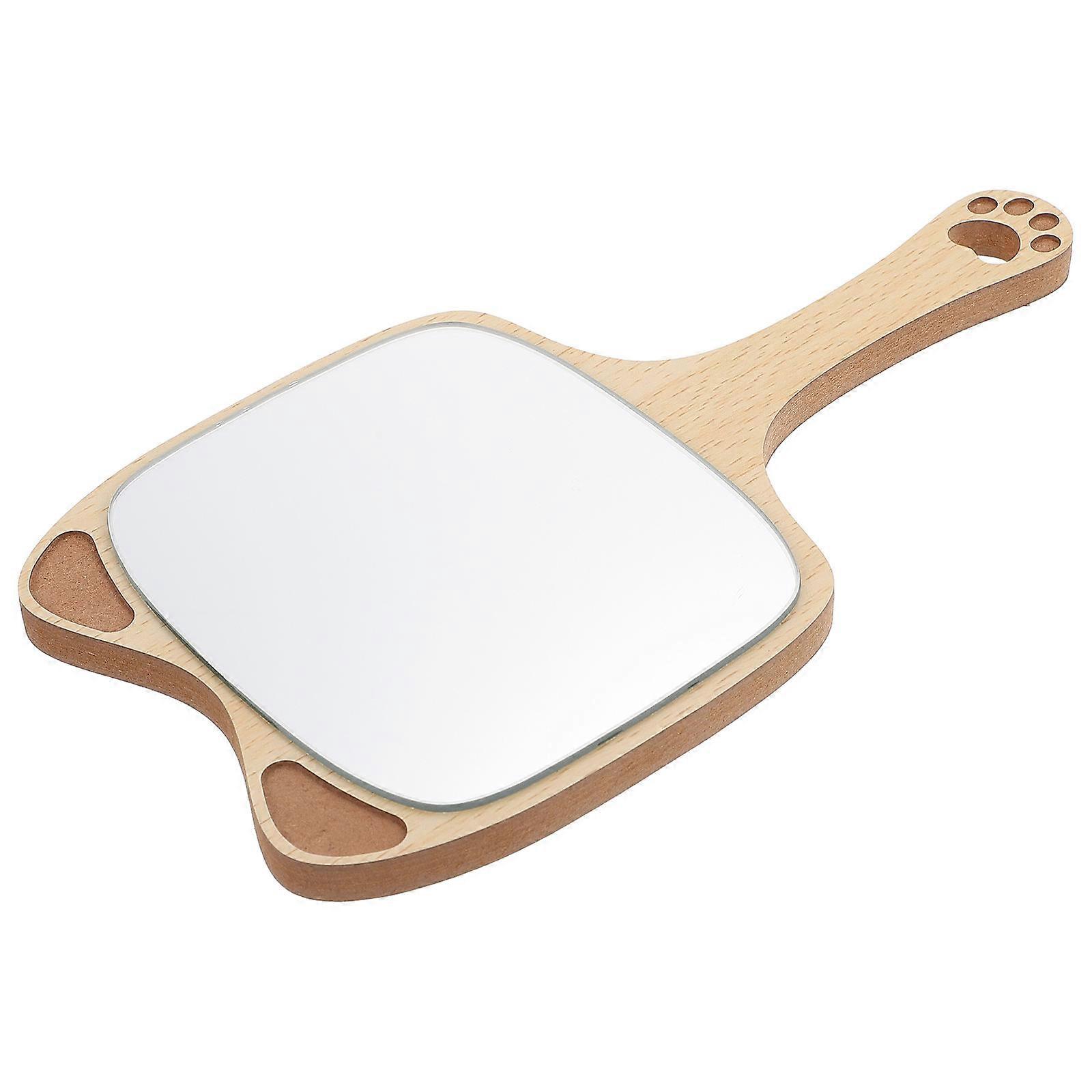 Golden Aluminum Handheld Cosmetics Mirror for Home Use with Comfortable Handle and Fine Workmanship