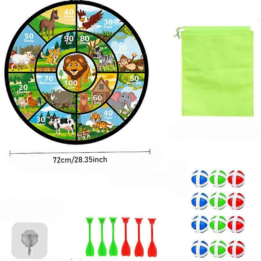 Dart Board for Kids 72CM/28" Large Dart Board with 12 Stick Balls 6Pcs Darts Indoor/Outdoor Party Games,Random Color