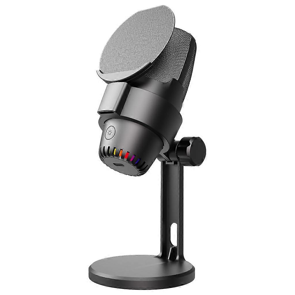 Gaming Microphone NoiseCanceling Condenser With AntiSpray Net RGB USB Live Microphone