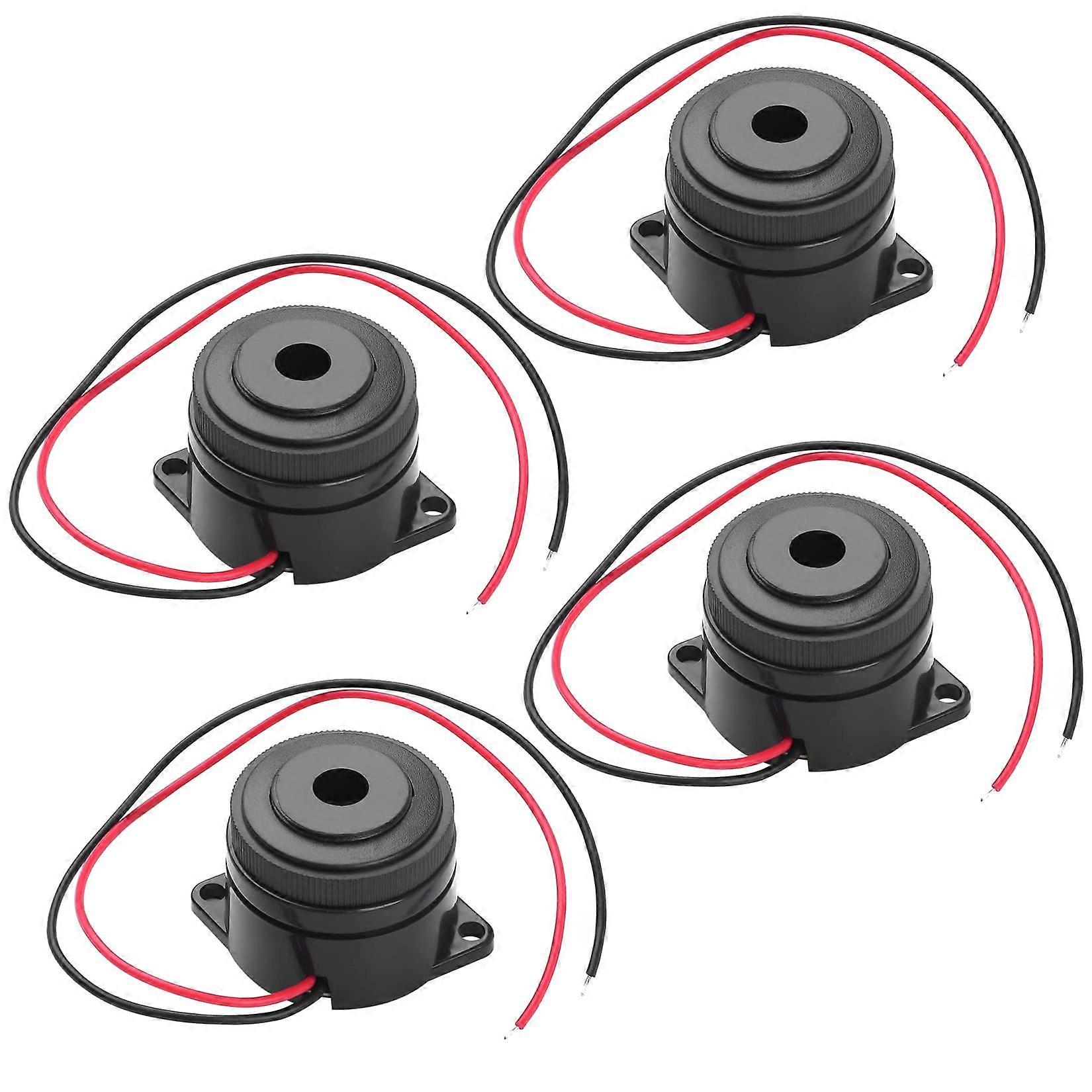 Electronic Buzzer Alarm 12V Beeper 90dB Continuous Sound DC 12V Compact for Car DIY 4Pcs